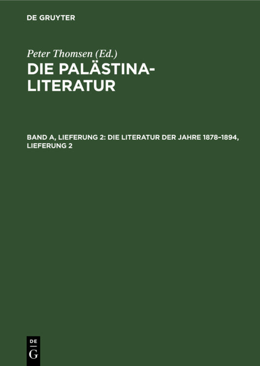 Die Literatur der Jahre 1878–1894, Lieferung 2