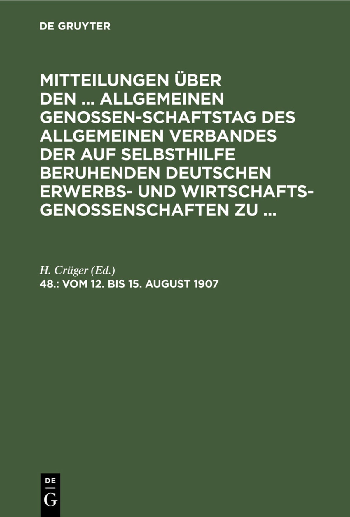 Leipzig, vom 12. bis 15. August 1907