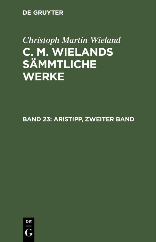 Aristipp, zweiter Band und dritter Band