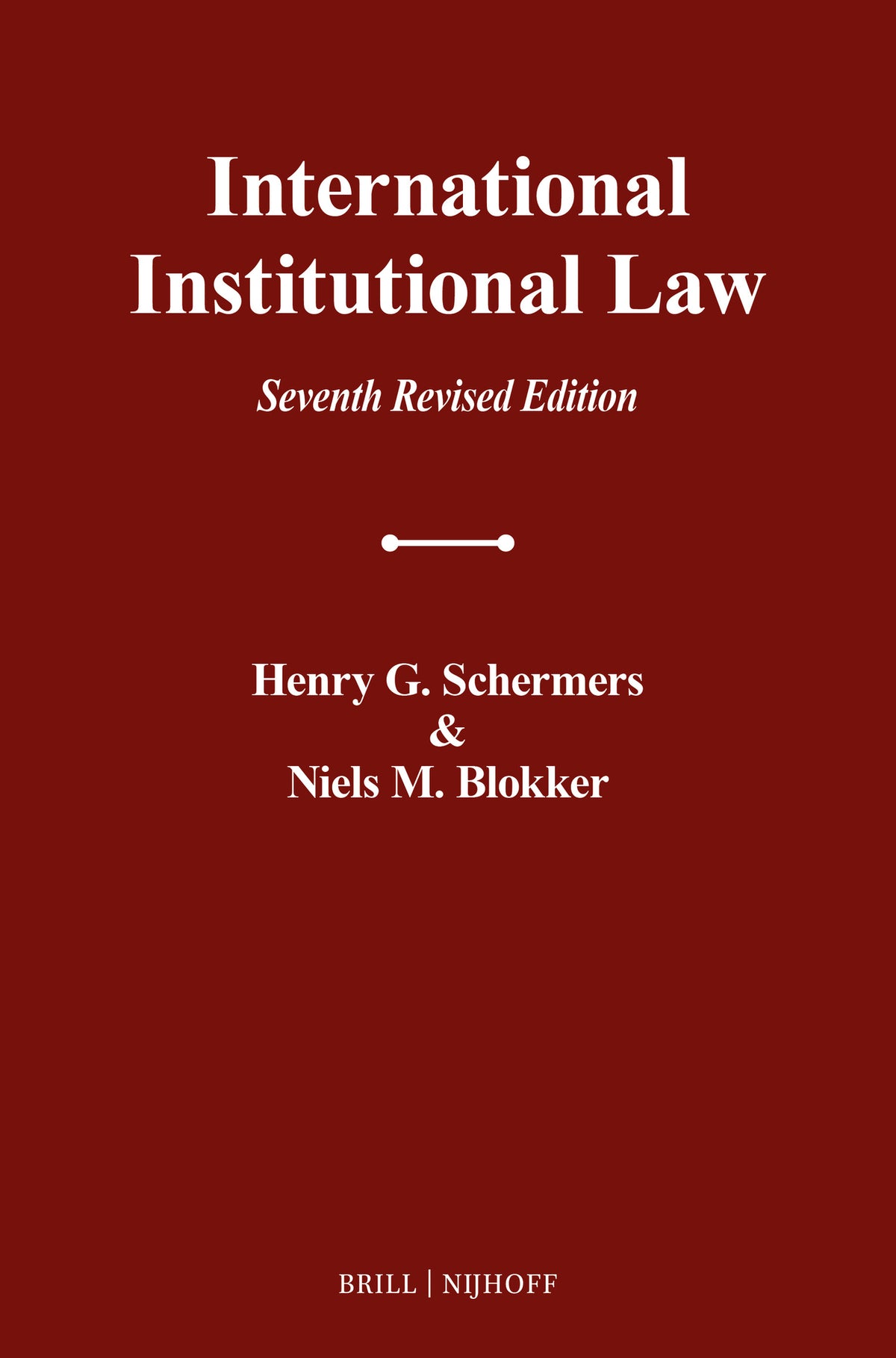 Cover image for International Institutional Law ISBN 9789004688216