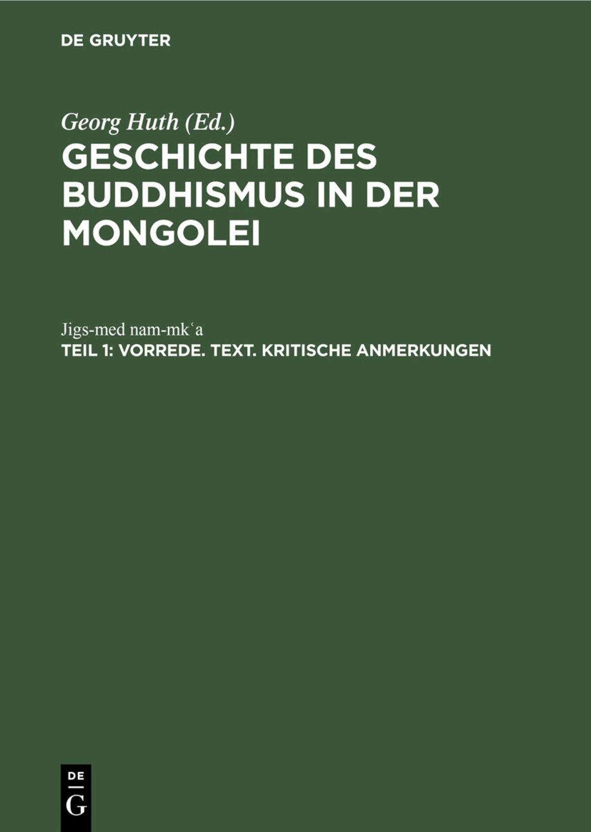 Vorrede. Text. Kritische Anmerkungen