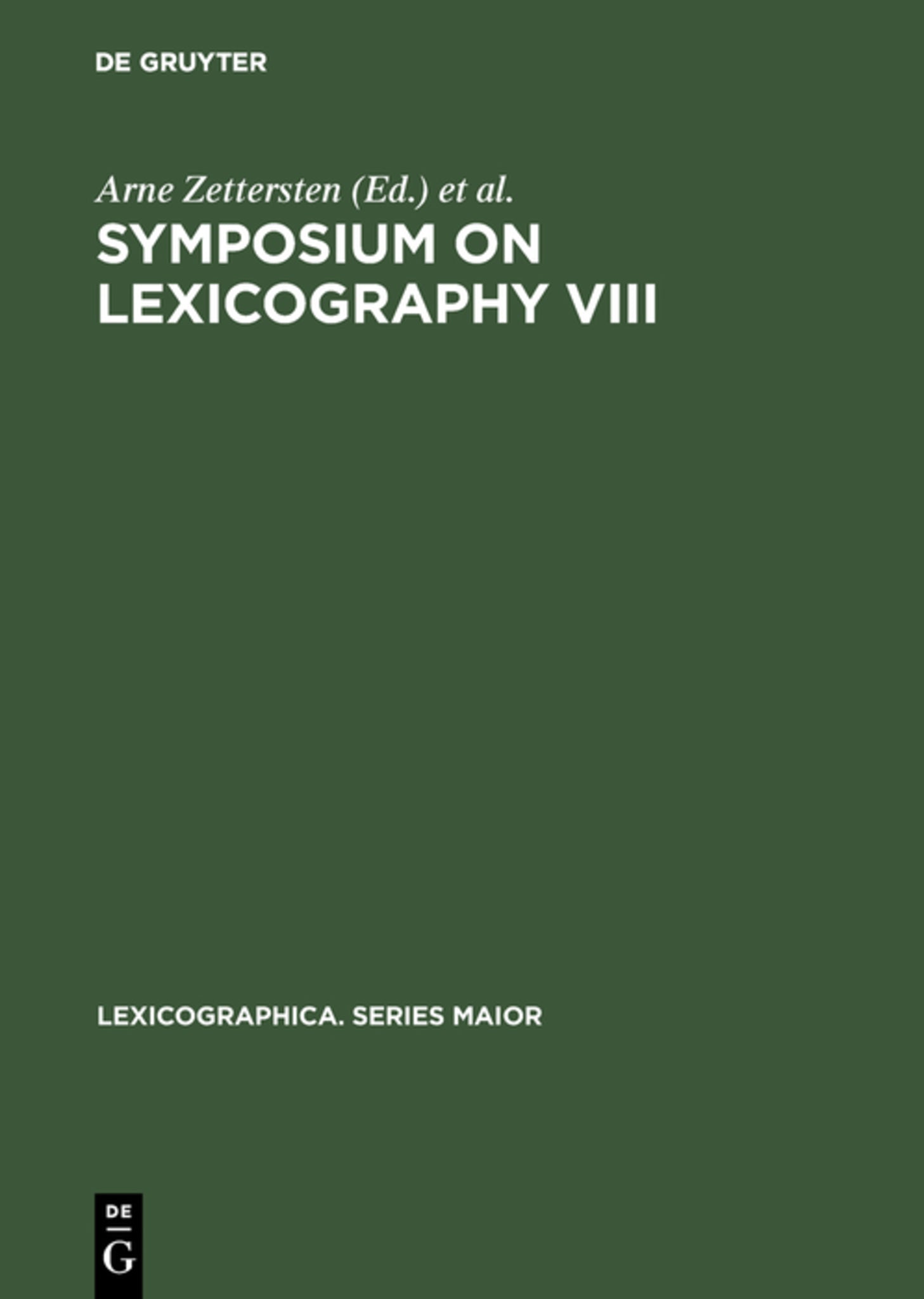 Symposium on Lexicography VIII