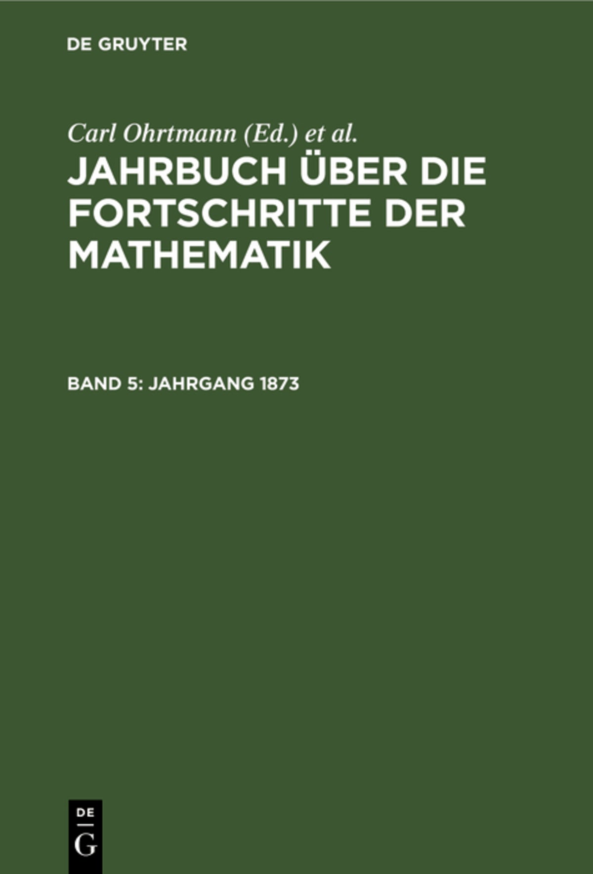 Cover image for Jahrgang 1873 ISBN 9783112679418