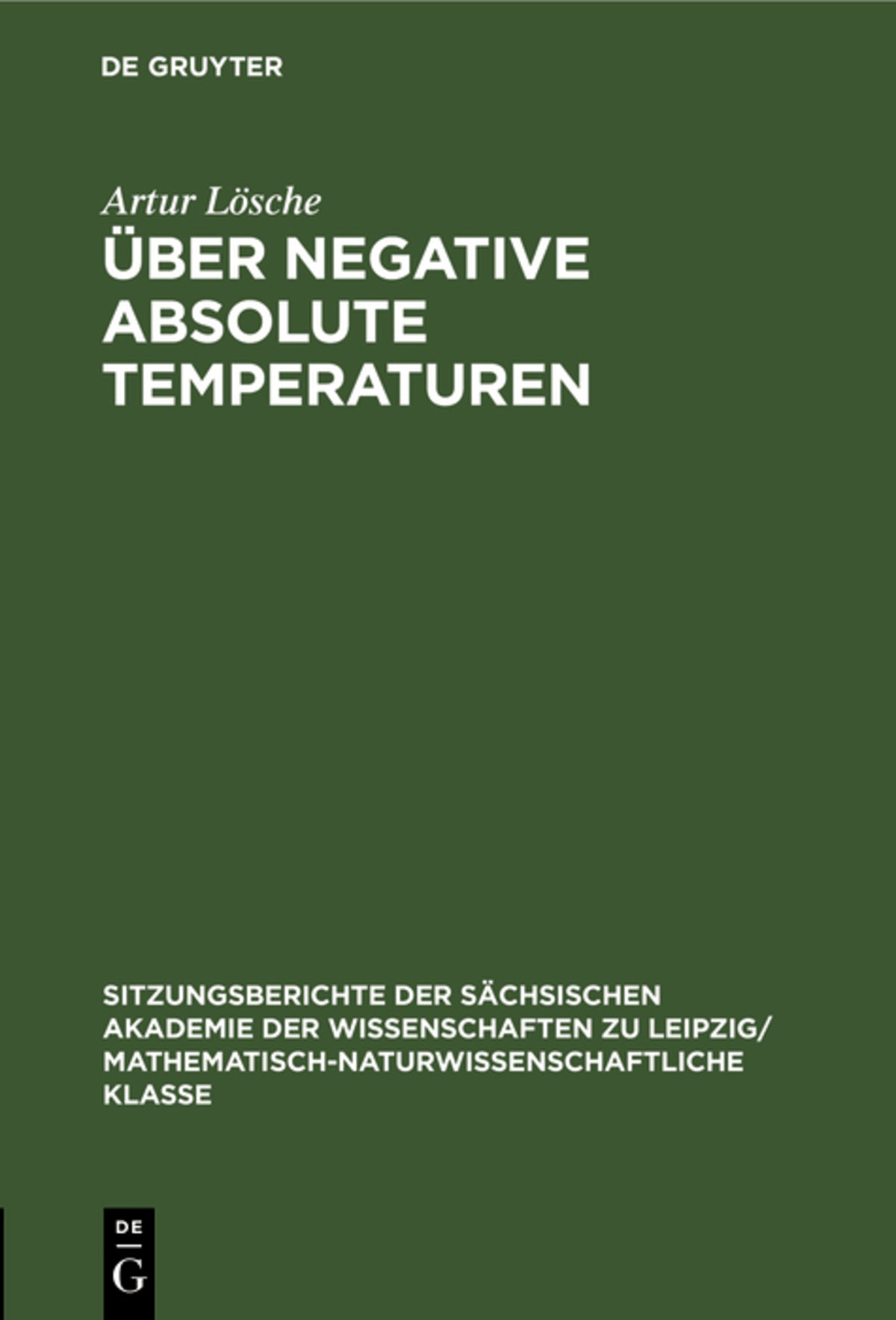 Über negative absolute Temperaturen