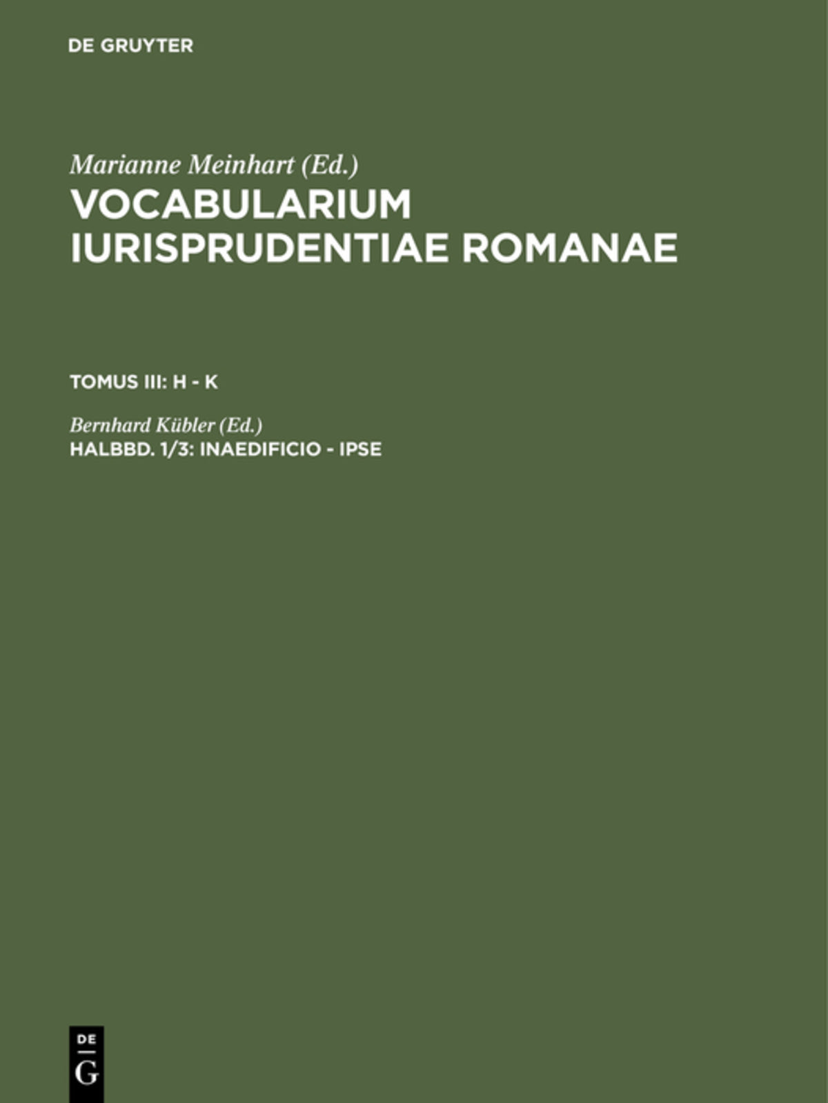Cover image for inaedificio - ipse ISBN 9783110092349