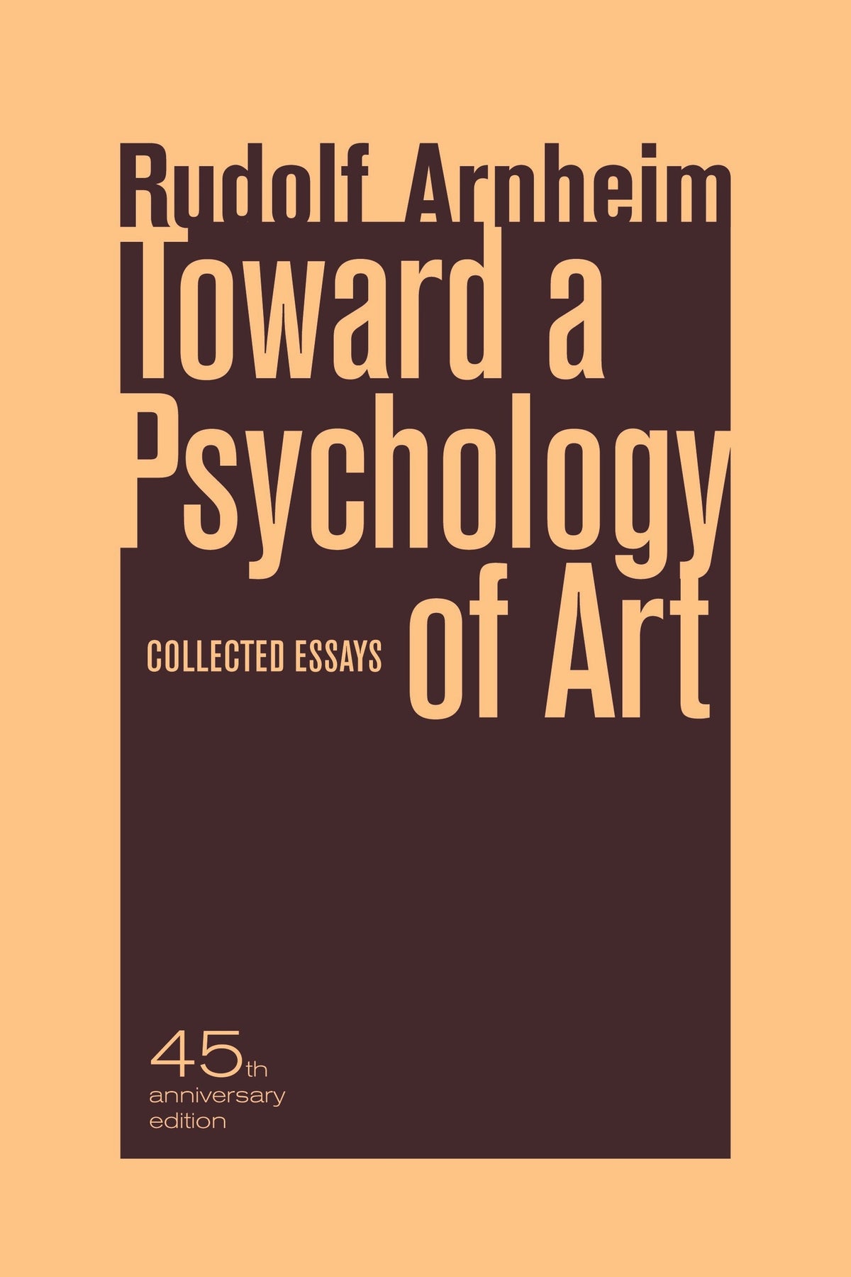 Cover image for Toward a Psychology of Art ISBN 9780520266018