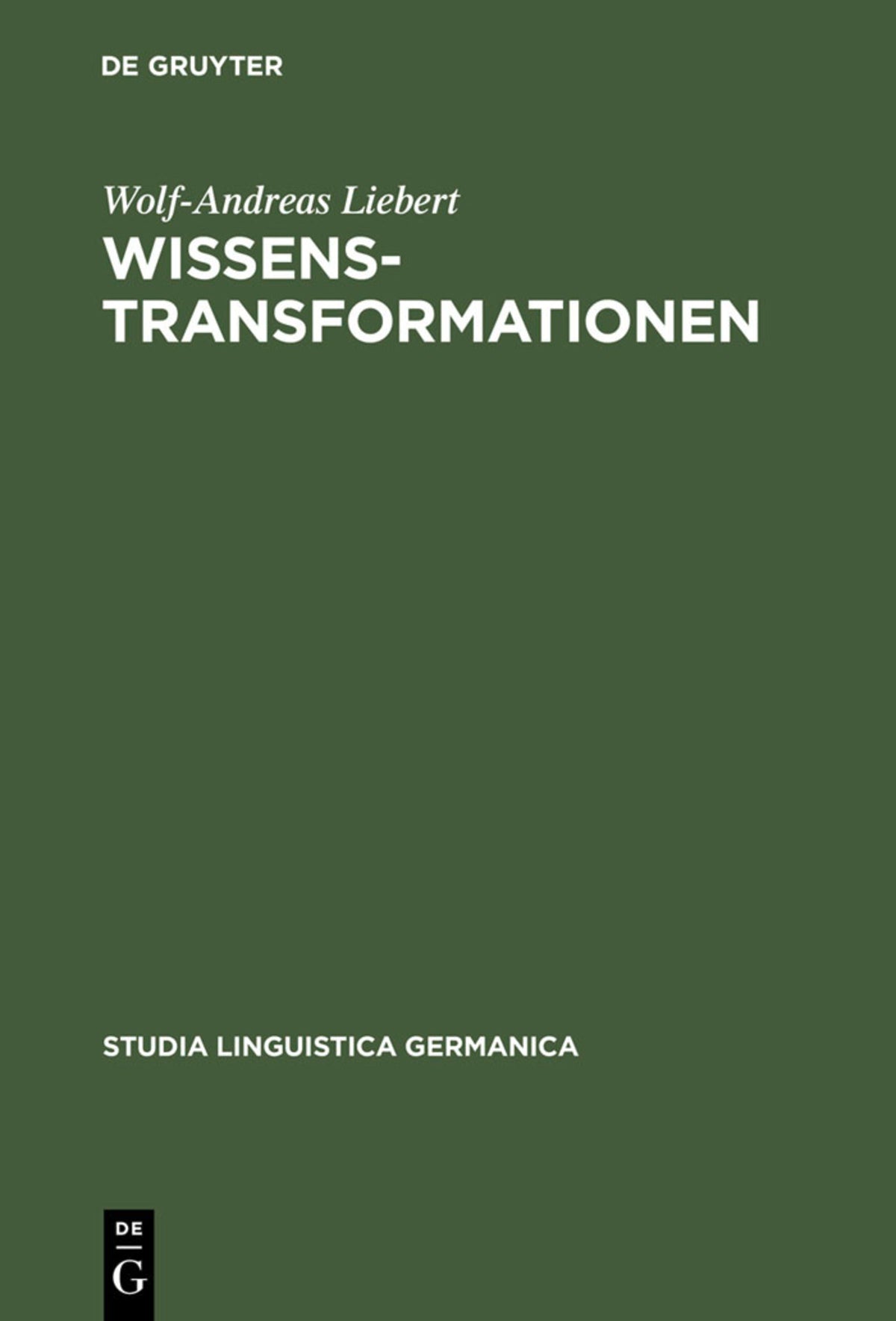 Cover image for Wissenstransformationen ISBN 9783110172768
