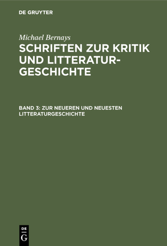 Zur neueren und neuesten Litteraturgeschichte