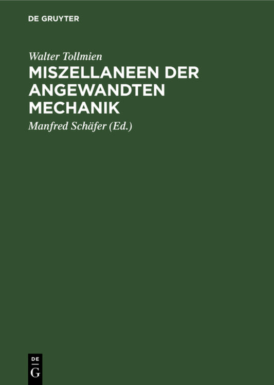 Miszellaneen der angewandten Mechanik