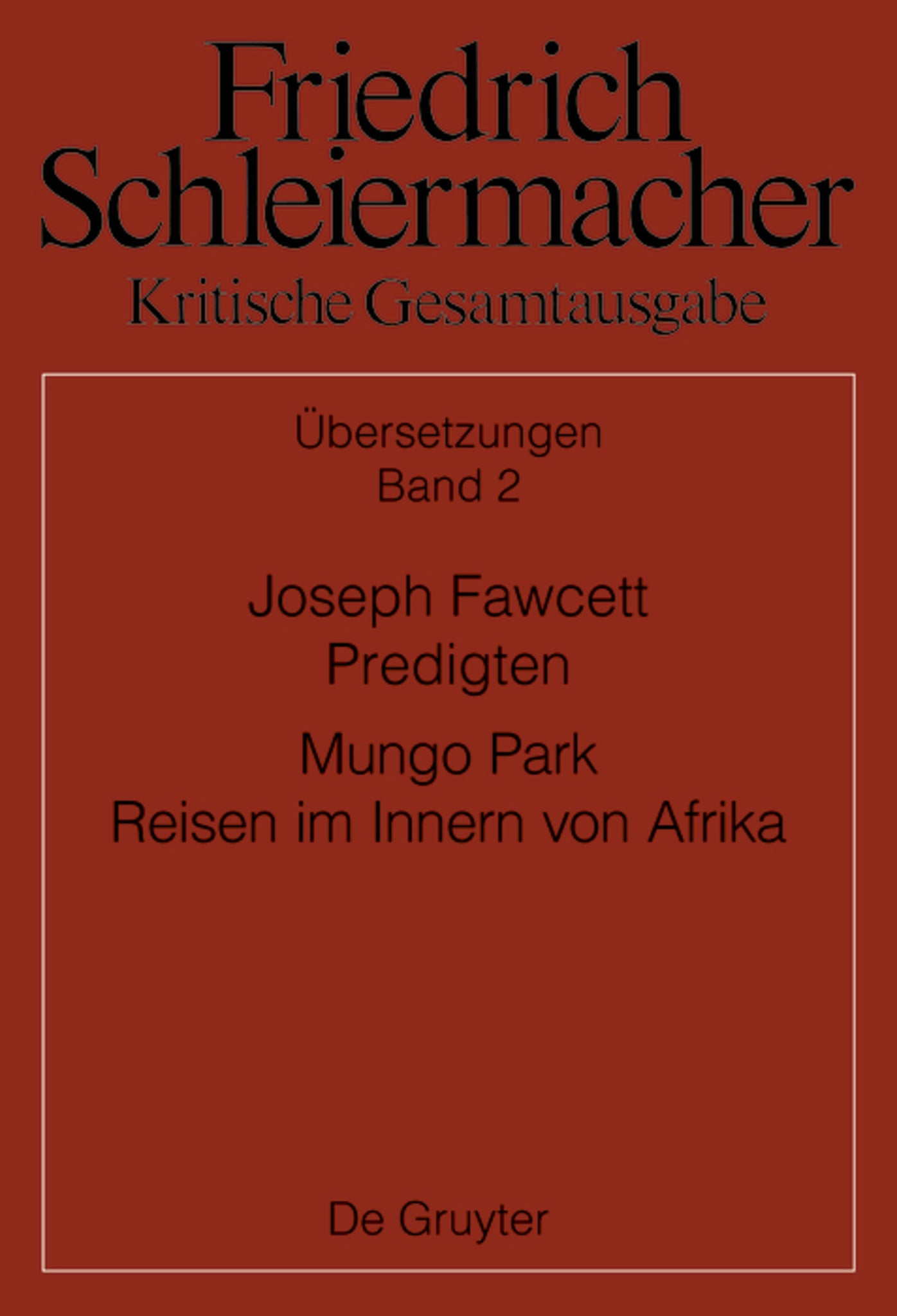 Joseph Fawcett, Predigten Mungo Park, Reisen im Innern von Afrika