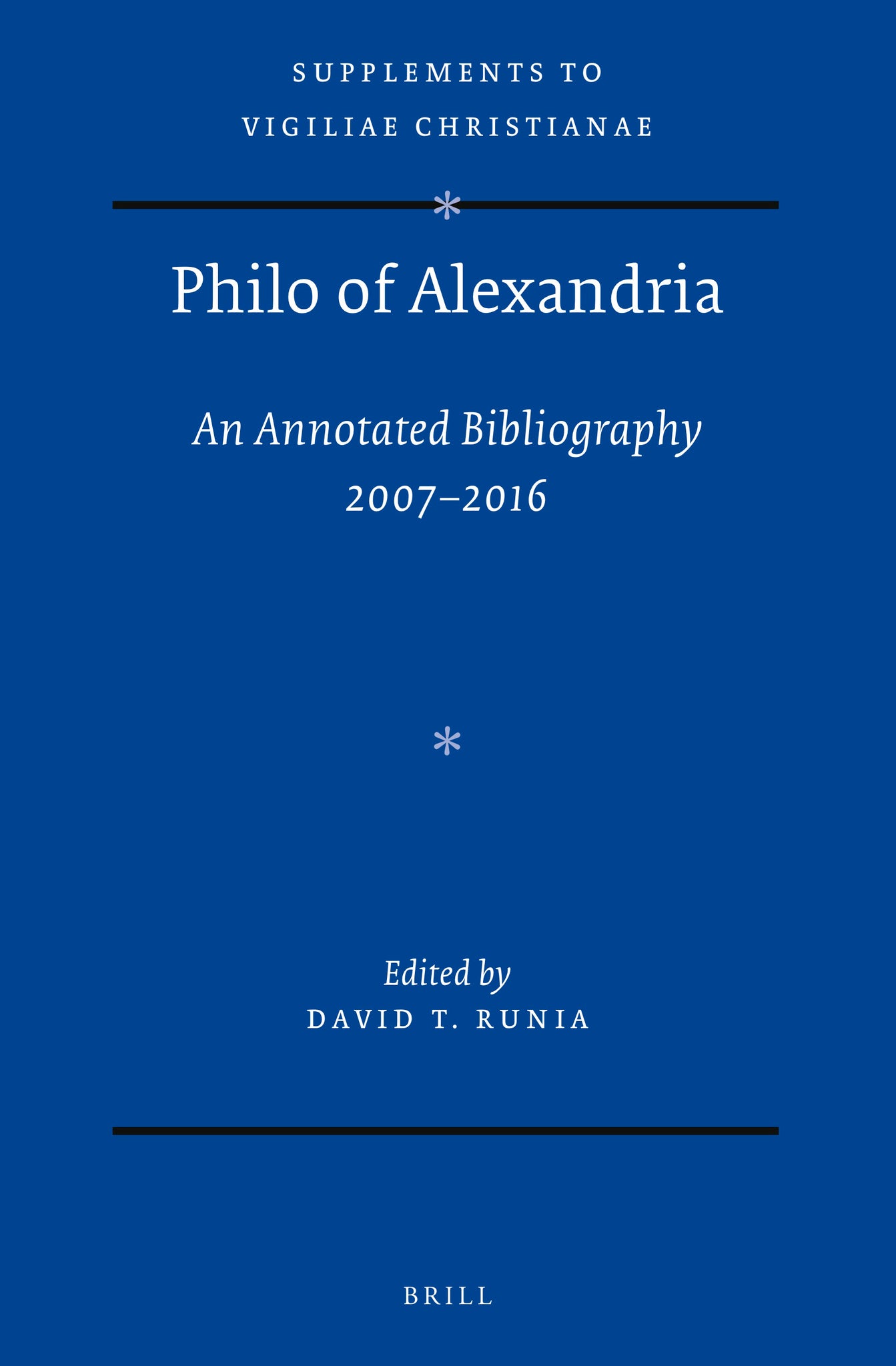 Philo of Alexandria: an Annotated Bibliography 2007-2016