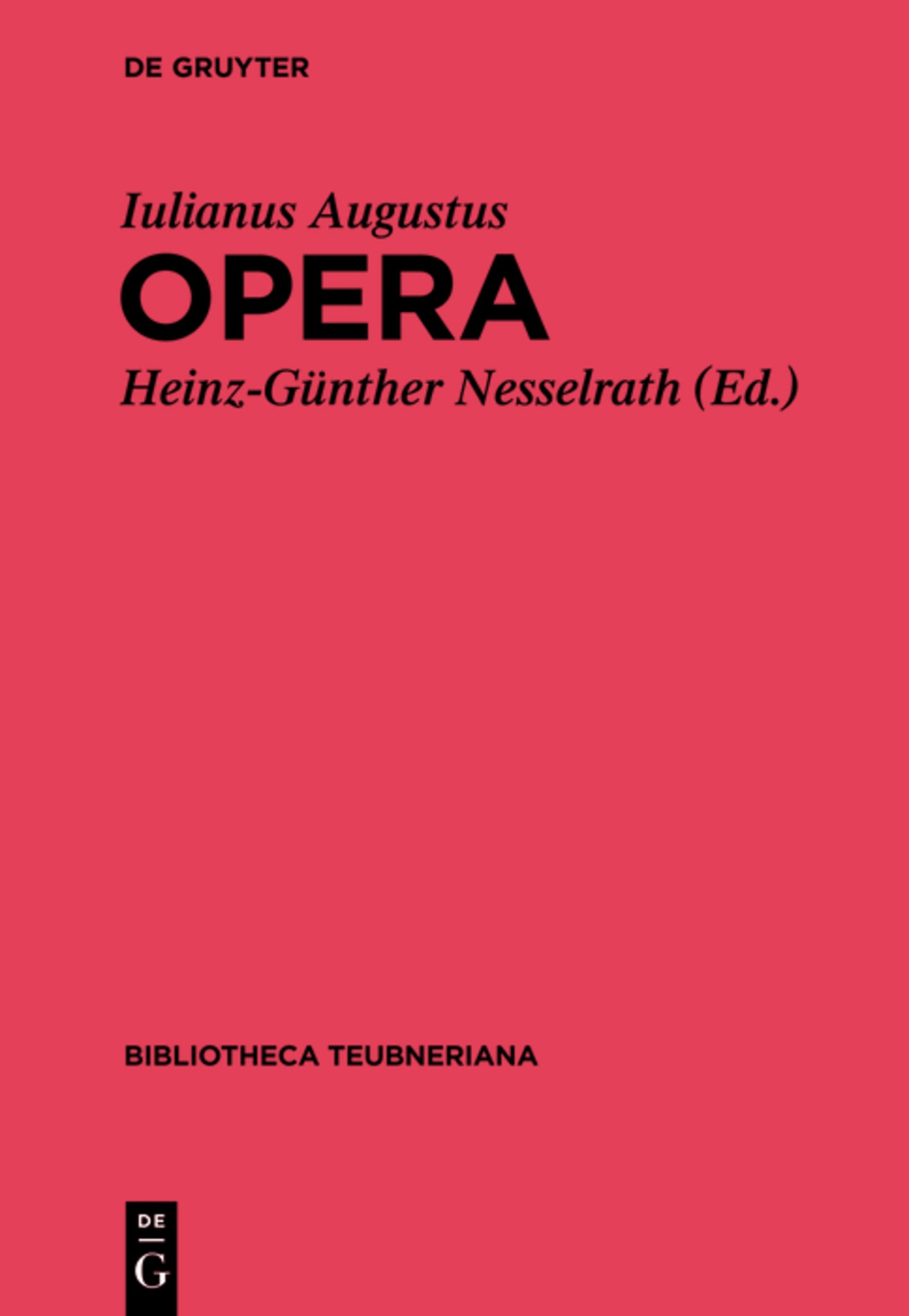 Cover image for Iuliani Augusti Opera ISBN 9783110221220