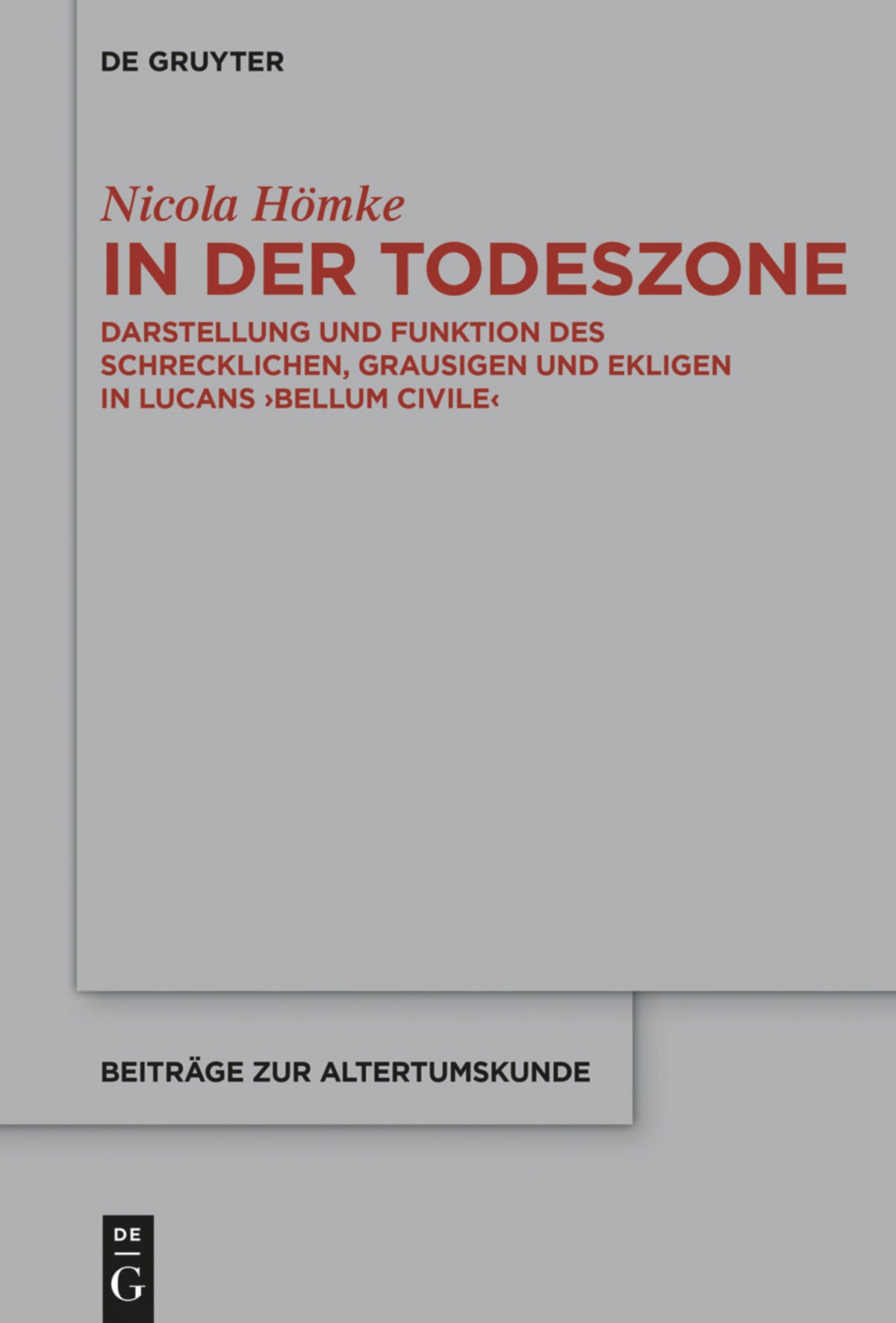 Cover image for In der Todeszone ISBN 9783110419566
