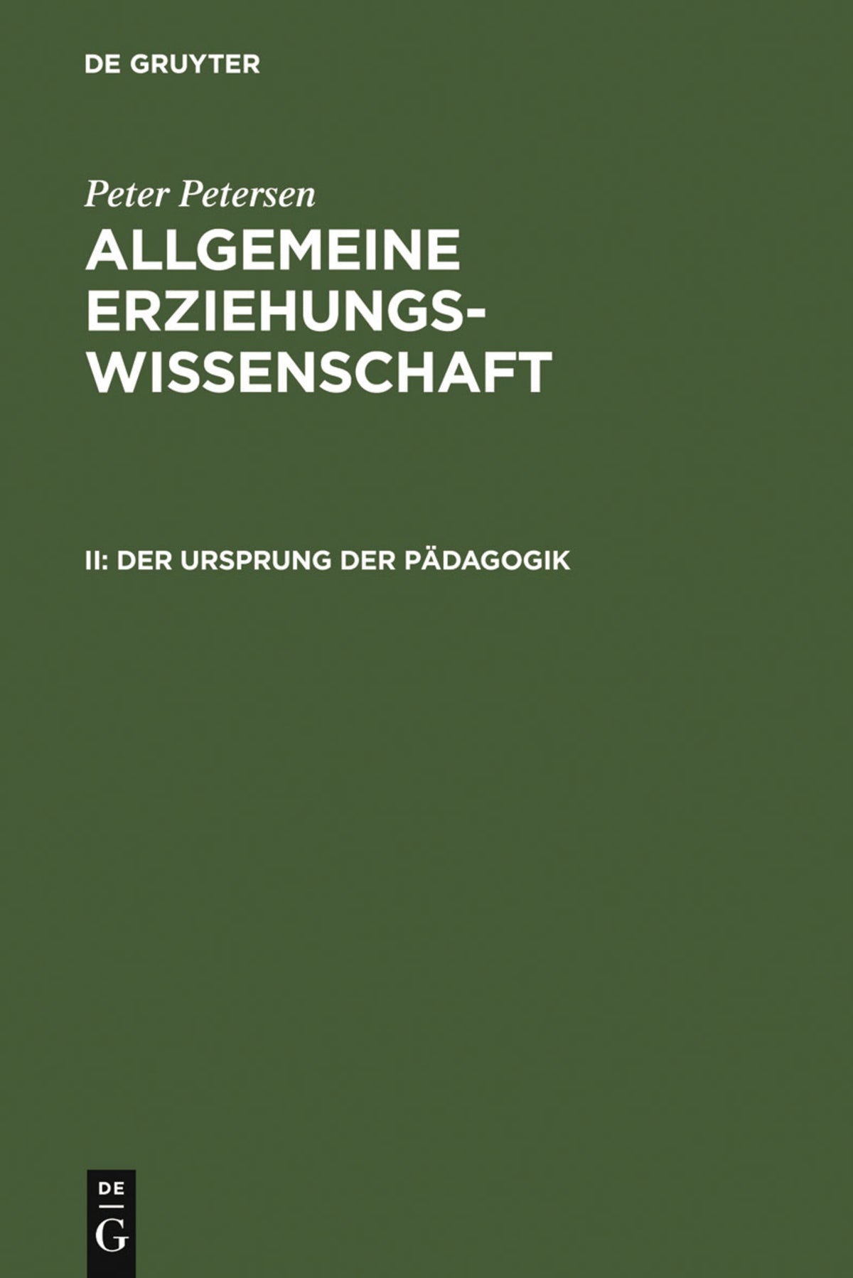 Cover image for Der Ursprung der Pädagogik ISBN 9783110025071
