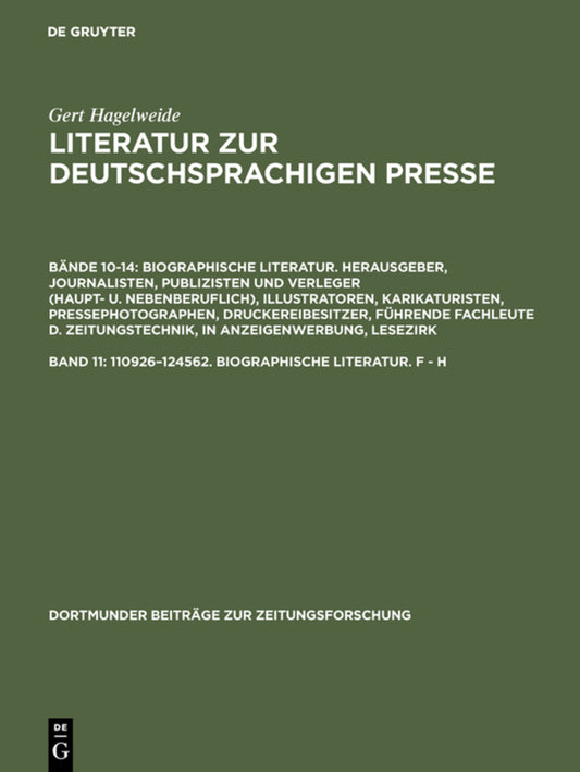 110926–124562. Biographische Literatur. F - H