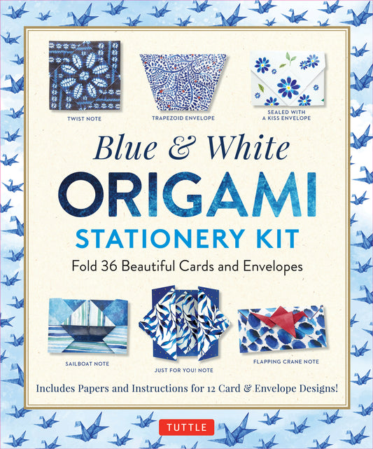 Blue & White Origami Stationery Kit