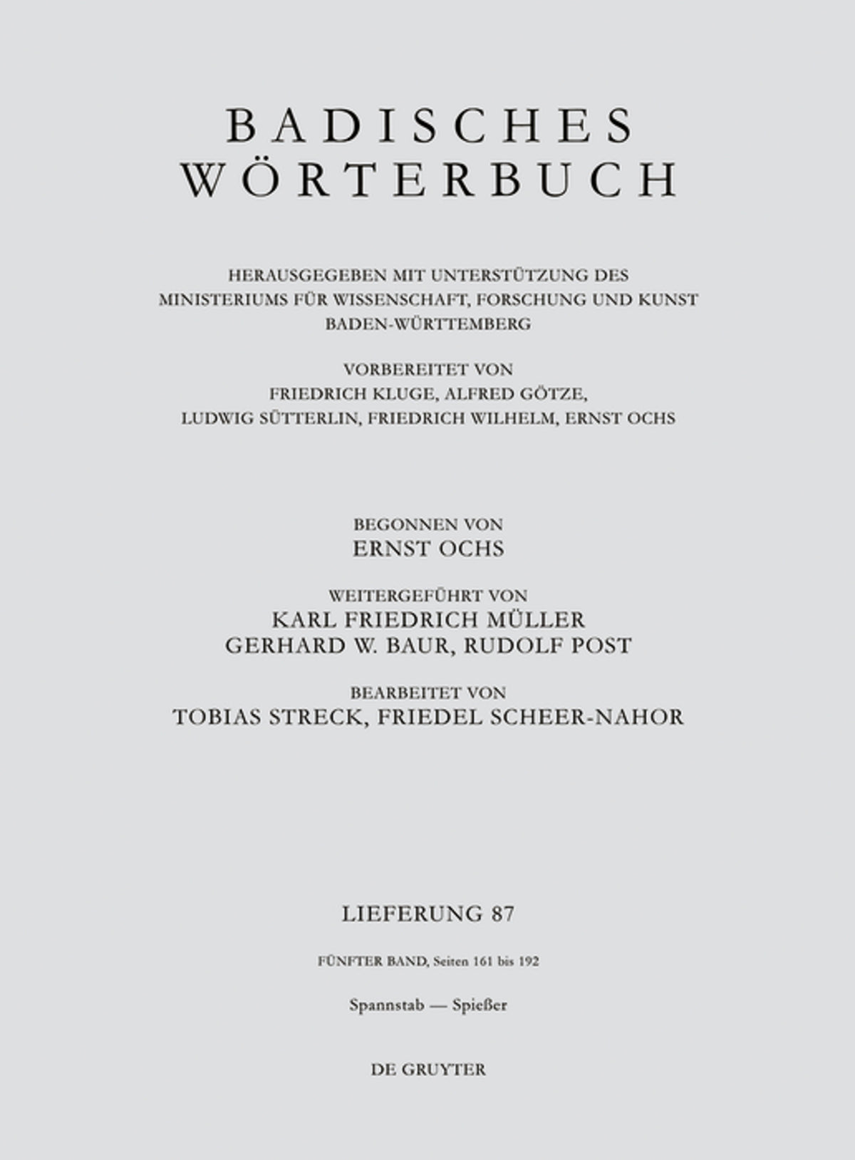Cover image for Spannstab ‒ Spießer ISBN 9783110794359