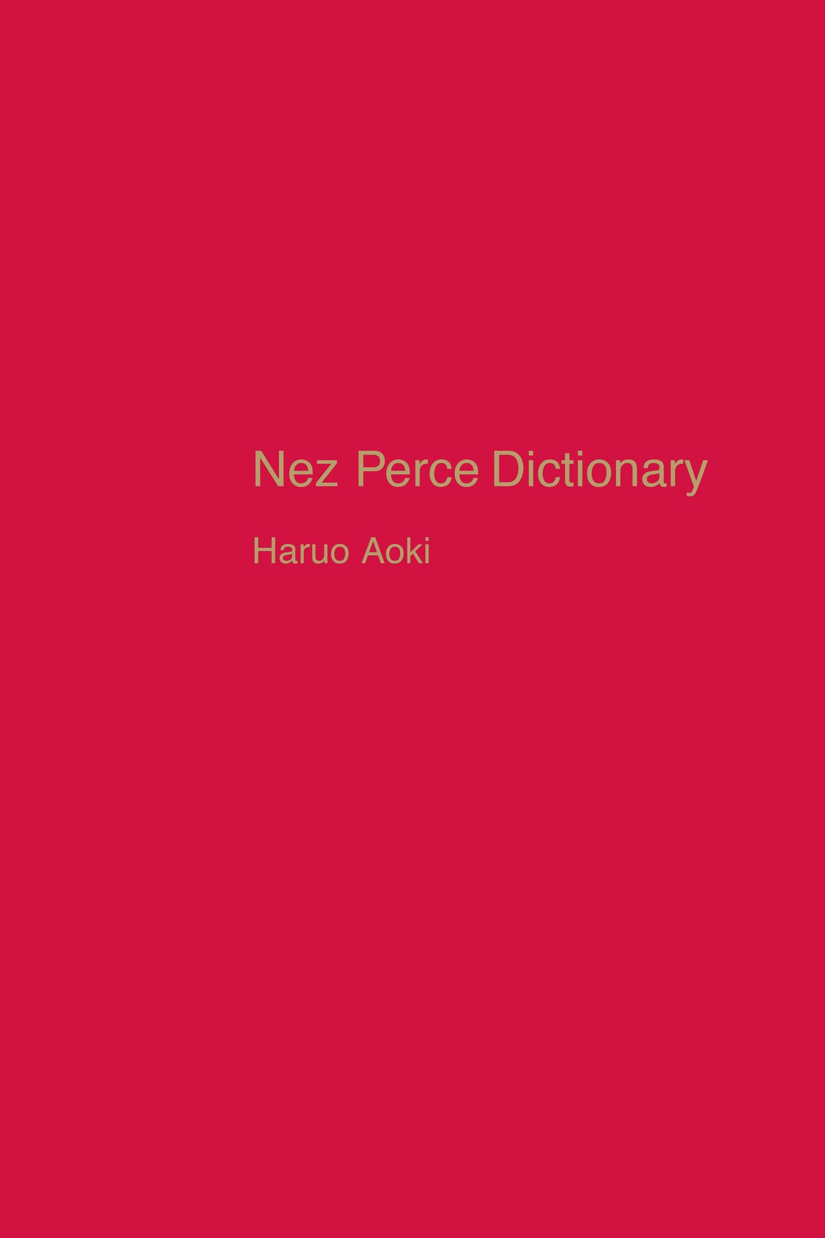 Cover image for Nez Perce Dictionary ISBN 9780520413283