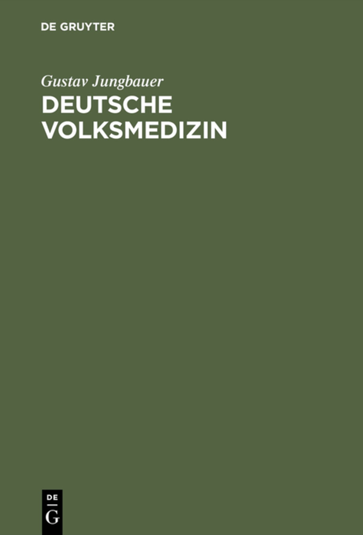 Cover image for Deutsche Volksmedizin ISBN 9783111128979