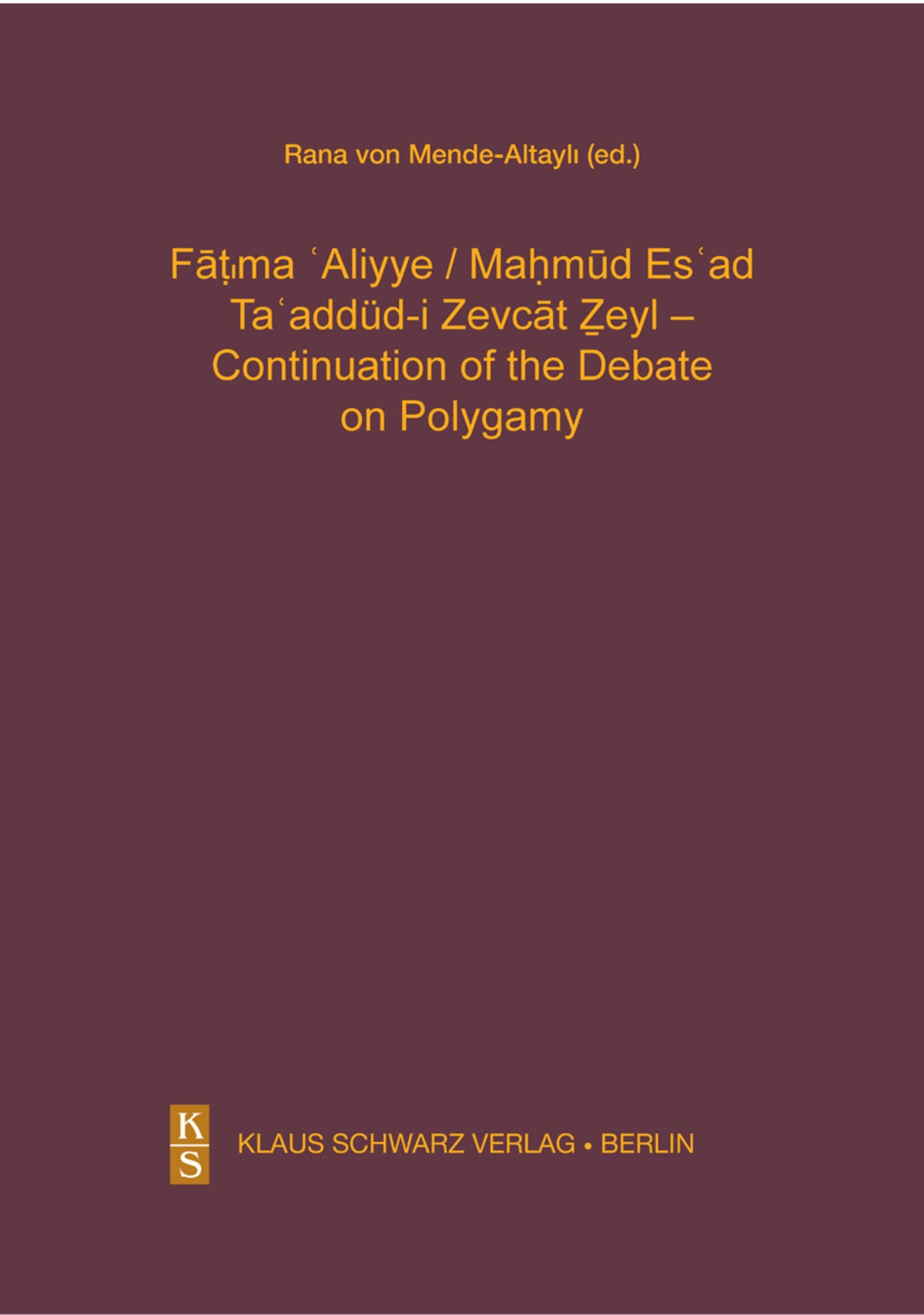Ta'addüd-i Zevcat Zeyl - Continuation of the Debate on Polygamy.