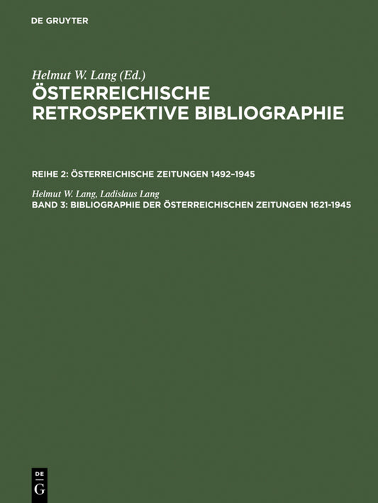 Bibliographie der österreichischen Zeitungen 1621–1945