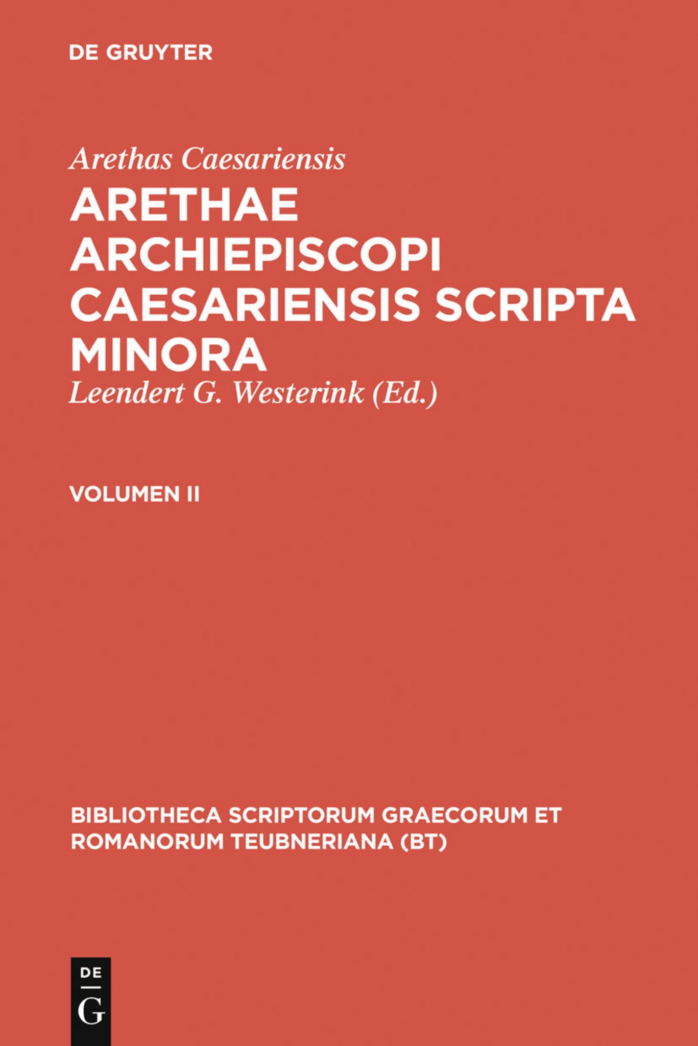 Cover image for Arethae archiepiscopi Caesariensis scripta minora ISBN 9783598719813
