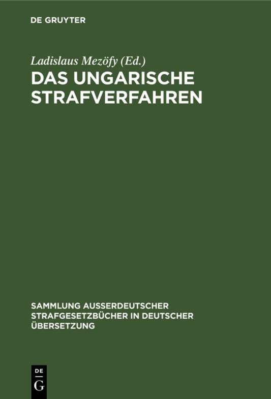 Das ungarische Strafverfahren