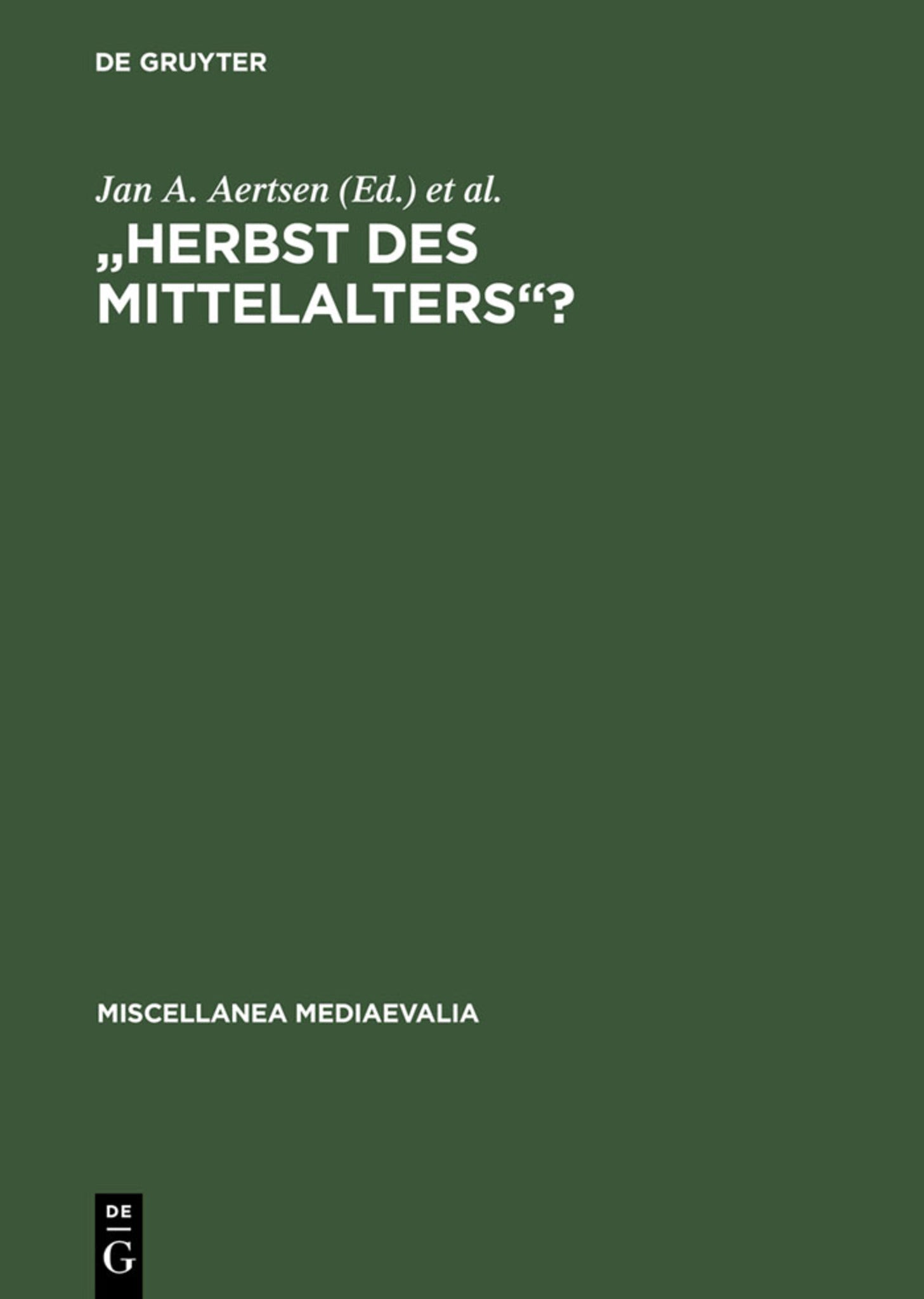 "Herbst des Mittelalters"?