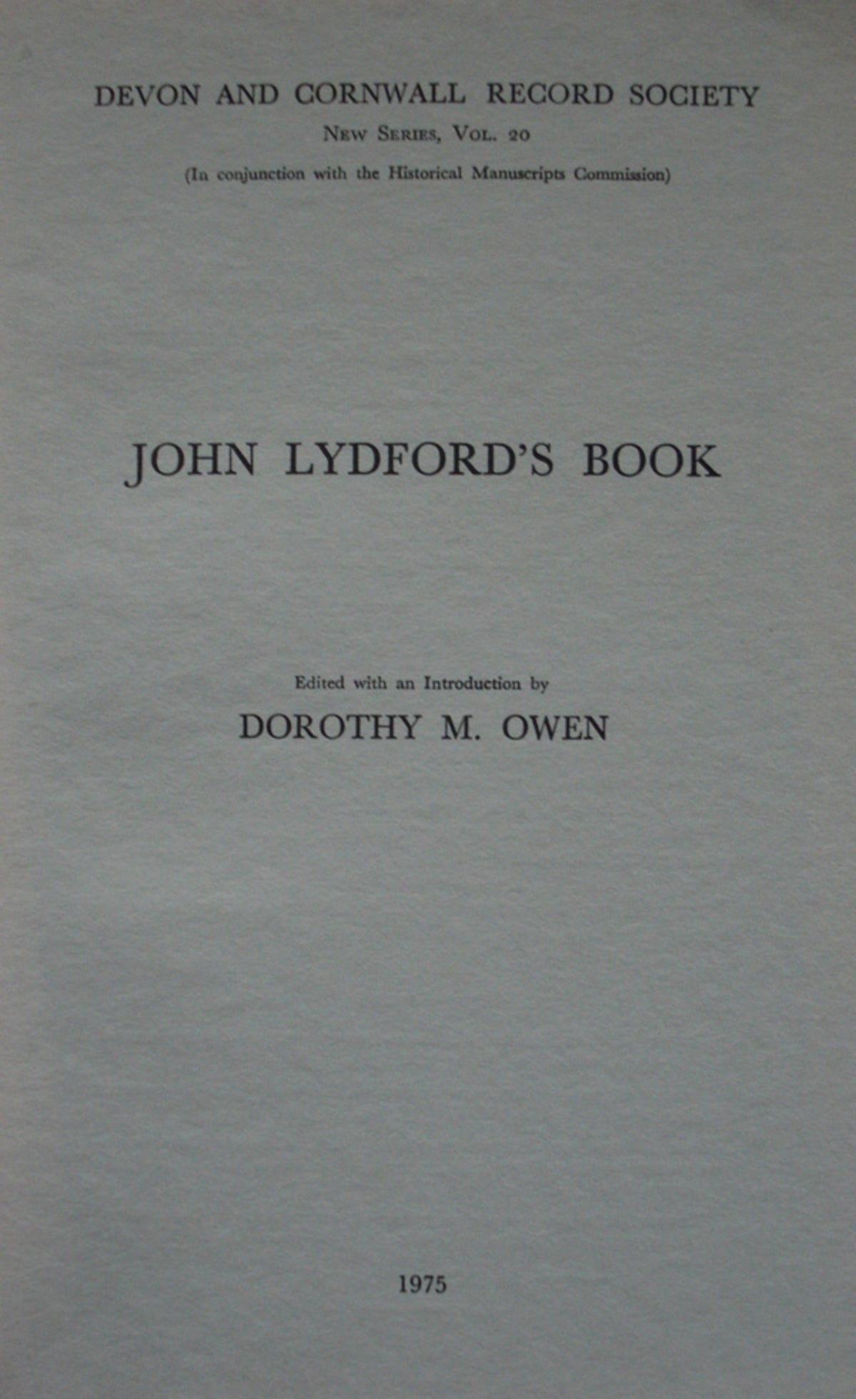Cover image for John Lydford's Book ISBN 9780114400460