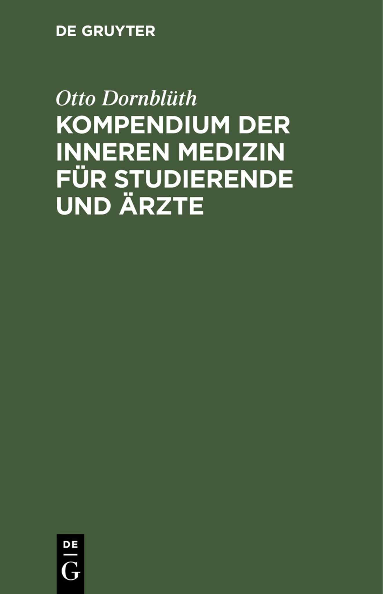 Cover image for Kompendium der inneren Medizin für Studierende und Ärzte ISBN 9783112353271