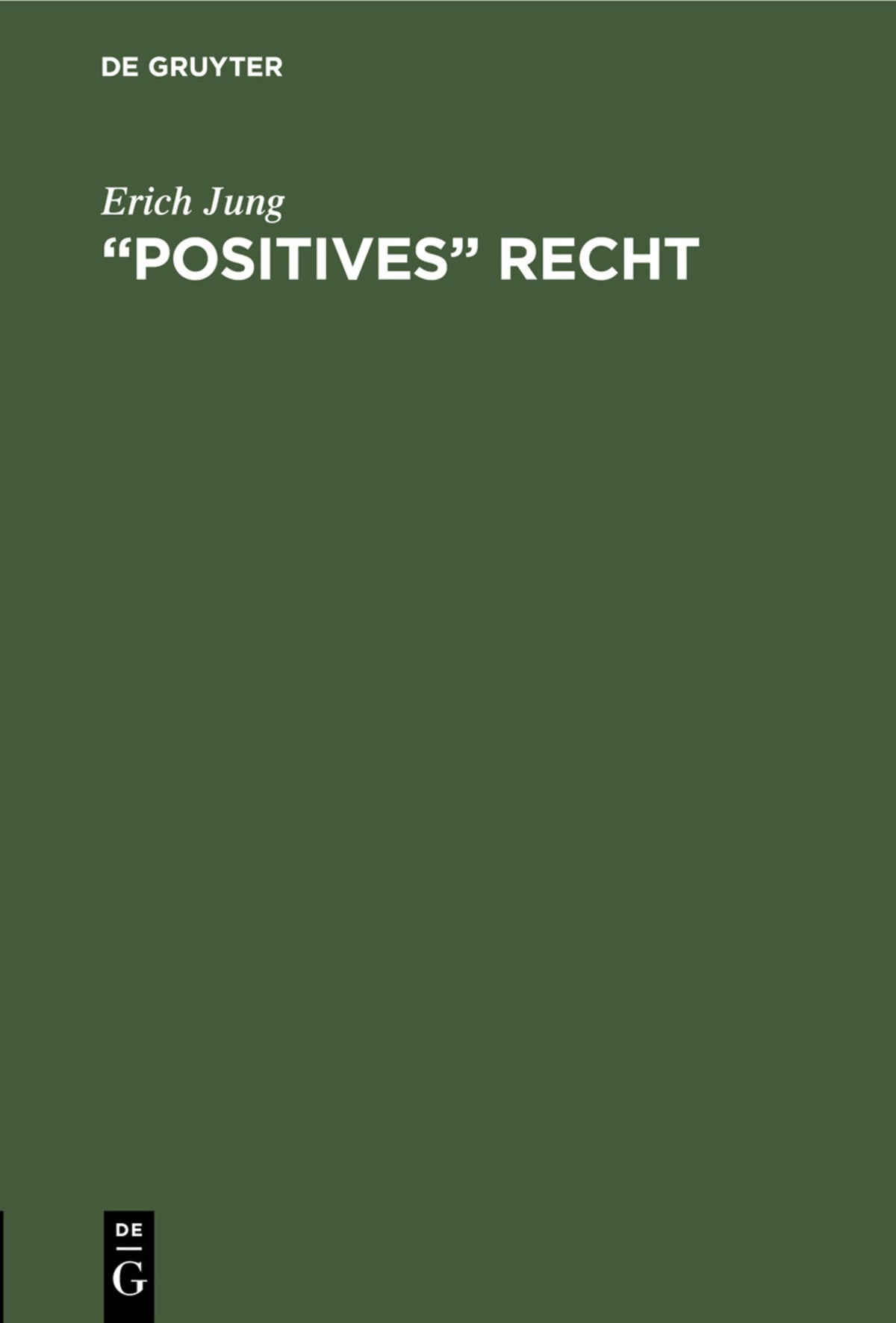 Cover image for “Positives” Recht ISBN 9783112432419