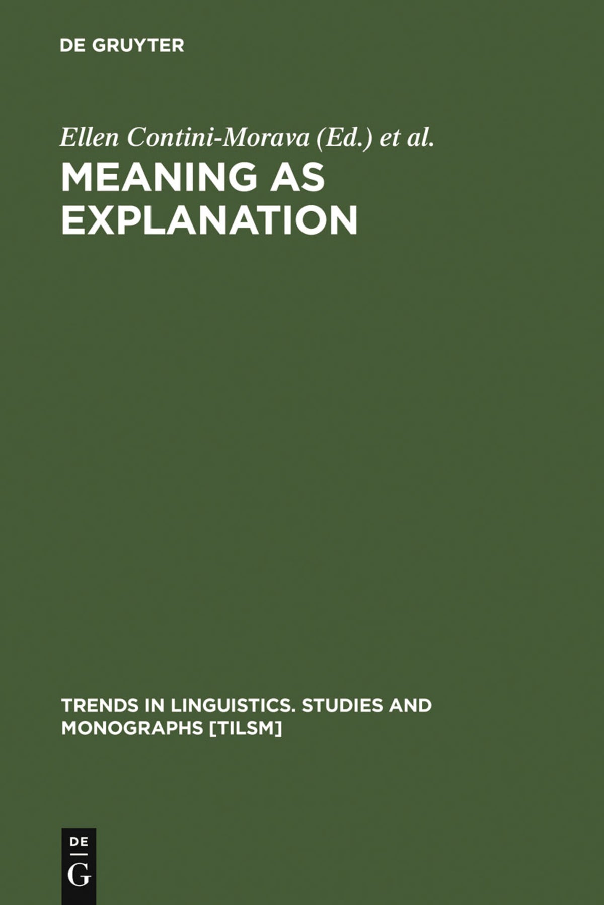 Cover image for Meaning as Explanation ISBN 9783110141221