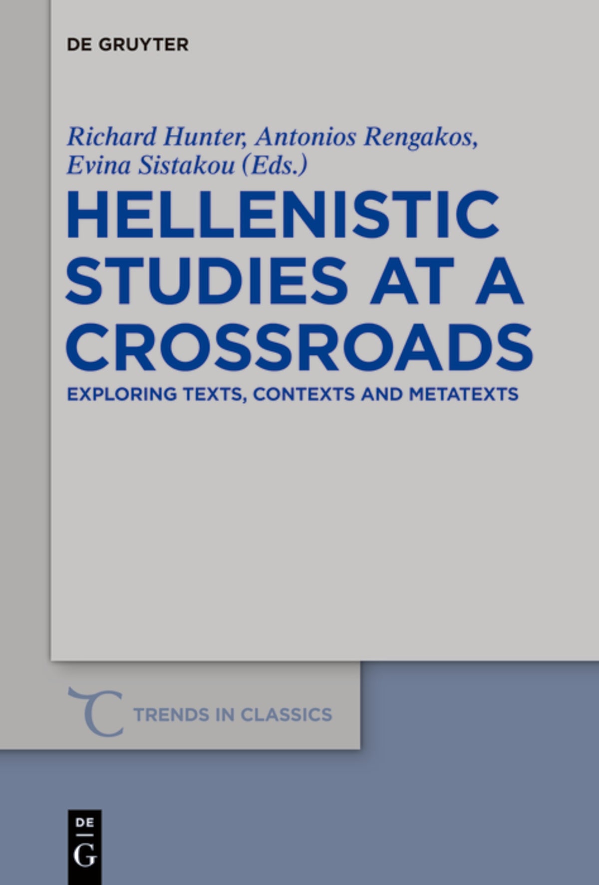 Cover image for Hellenistic Studies at a Crossroads ISBN 9783110554922
