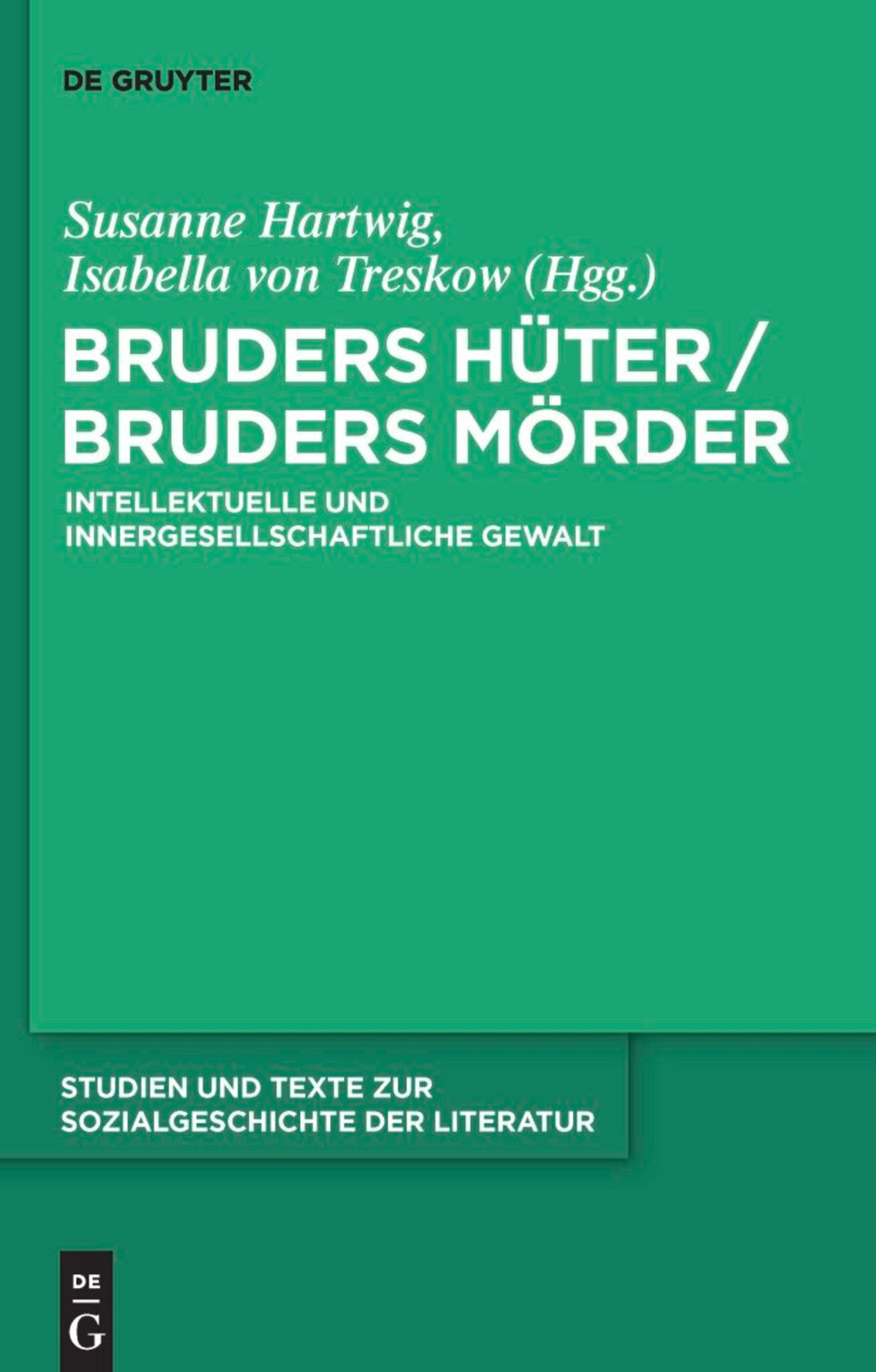 Cover image for Bruders Hüter / Bruders Mörder ISBN 9783110233872