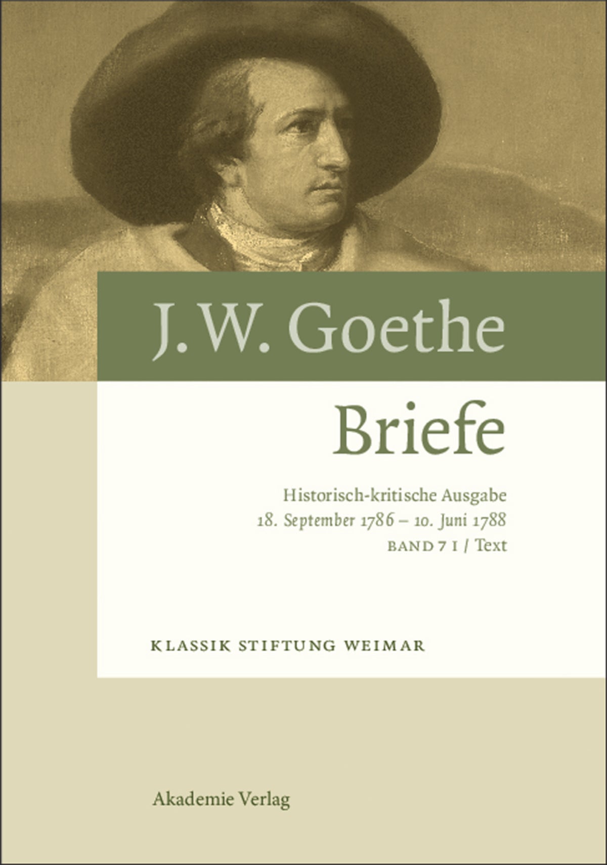Cover image for 18. September 1786 – 10. Juni 1788 ISBN 9783050050713
