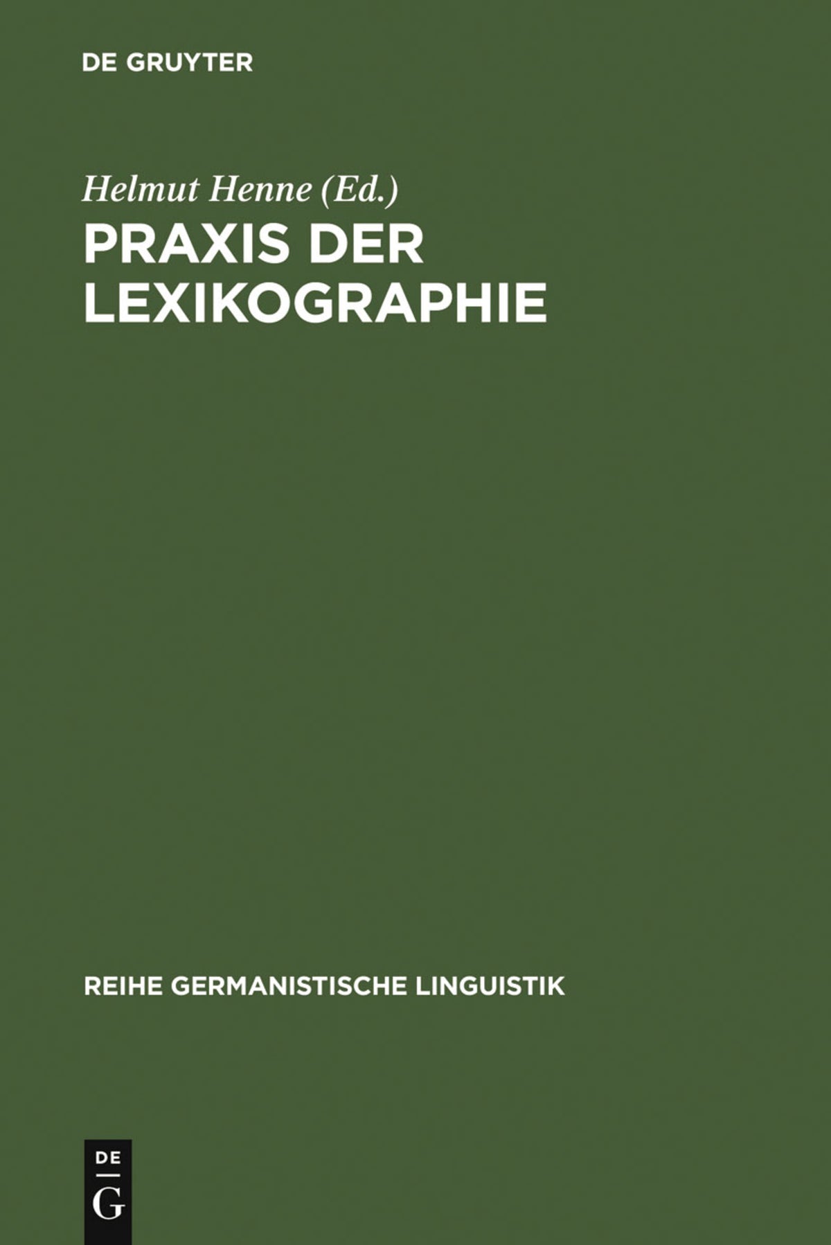 Cover image for Praxis der Lexikographie ISBN 9783484103580
