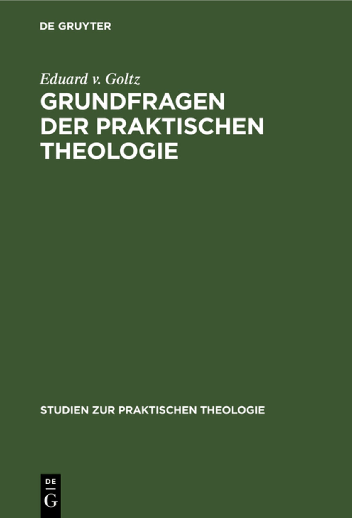 Cover image for Grundfragen der praktischen Theologie ISBN 9783111187624