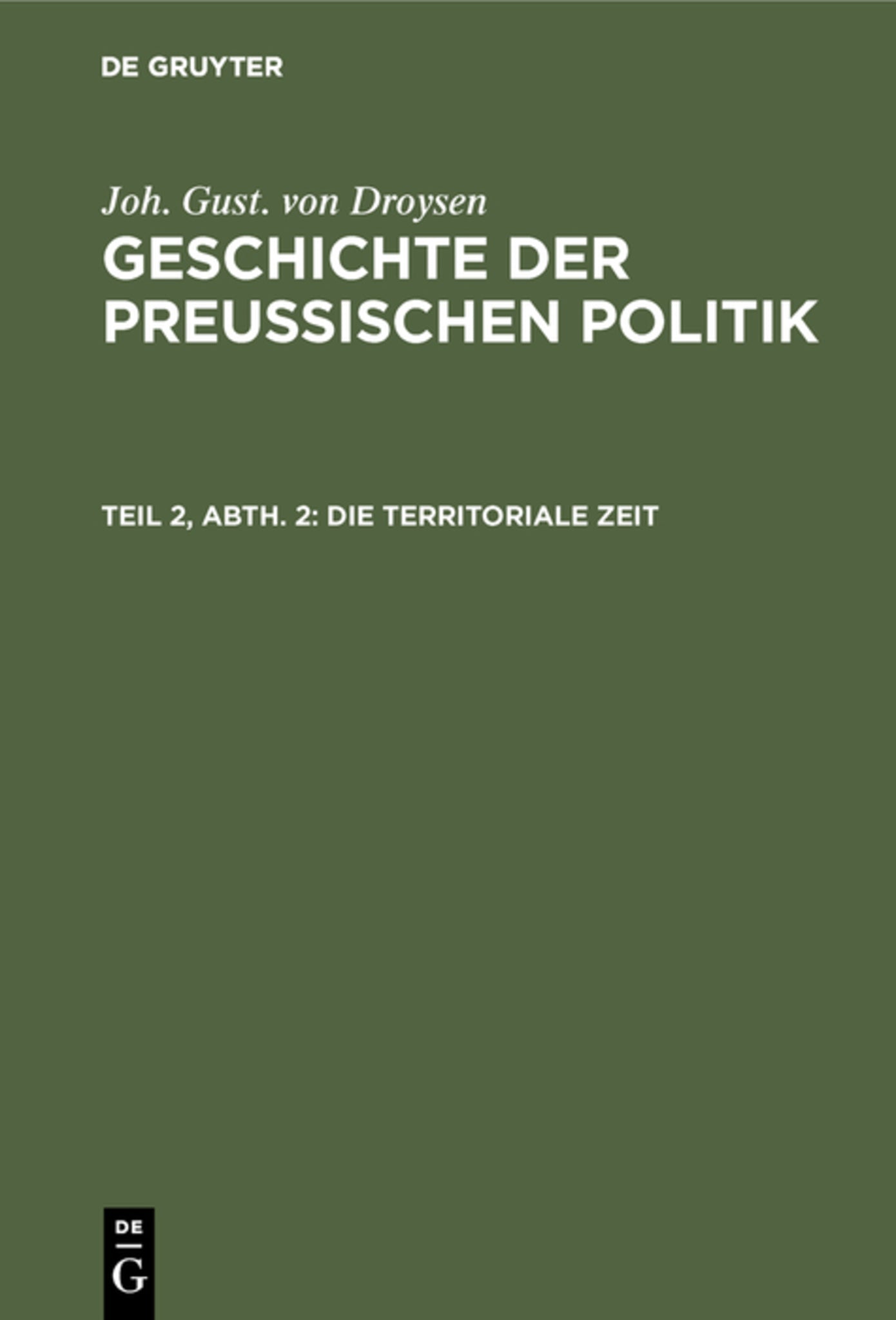 Die territoriale Zeit