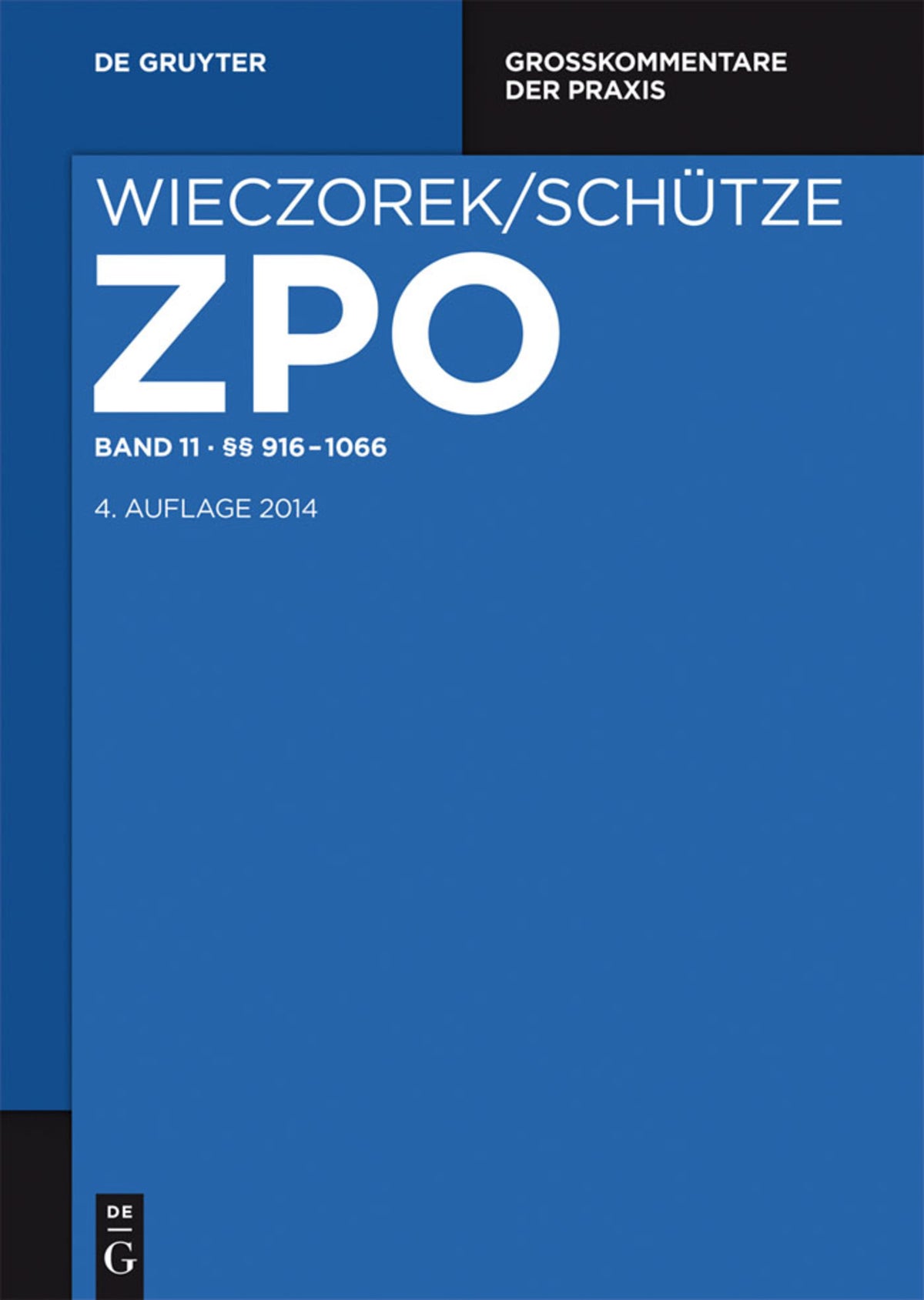 Cover image for §§ 916-1066 ISBN 9783110284904