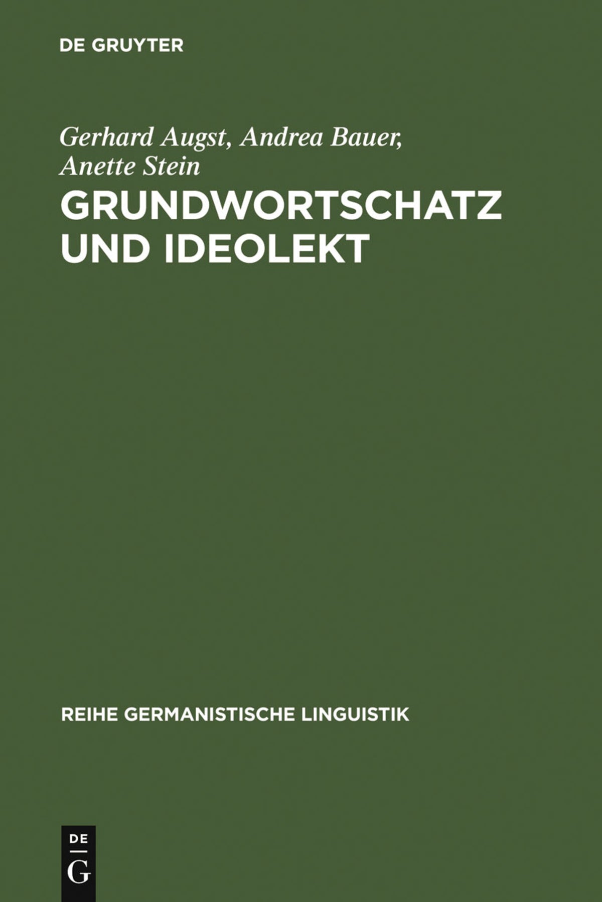 Cover image for Grundwortschatz und Ideolekt ISBN 9783484102811