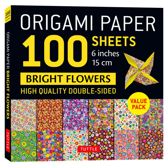 Origami Paper 100 Sheets Bright Flowers 6" (15 cm)