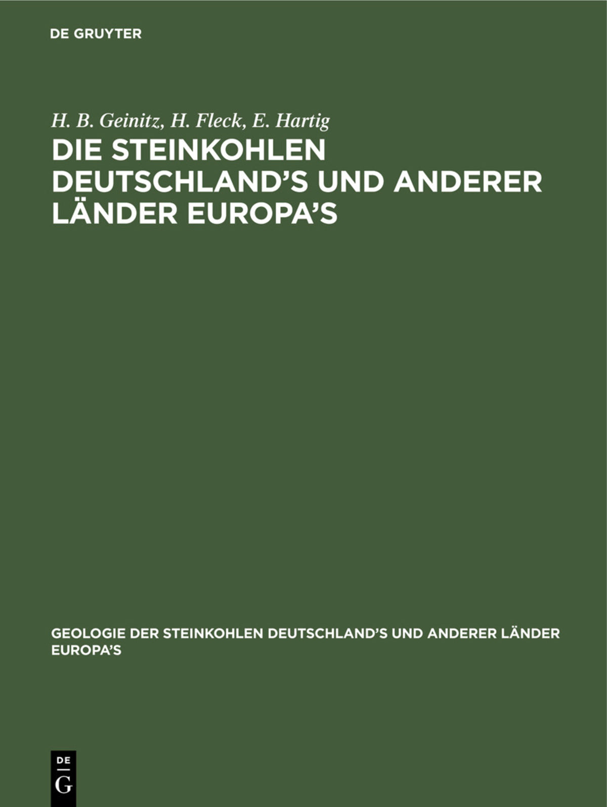 Cover image for Die Steinkohlen Deutschland's und anderer Länder Europa's ISBN 9783486720990
