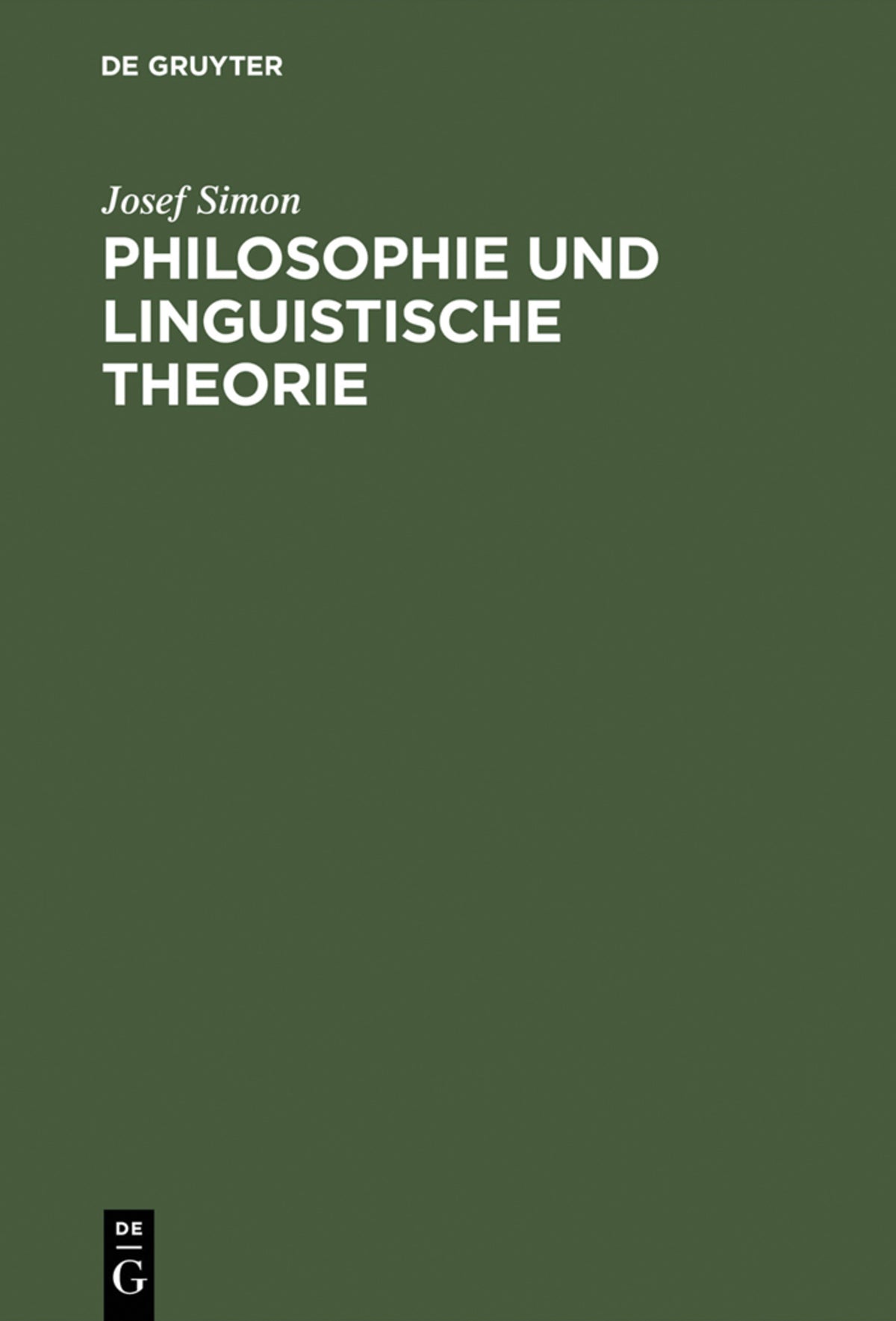 Cover image for Philosophie und linguistische Theorie ISBN 9783110035698