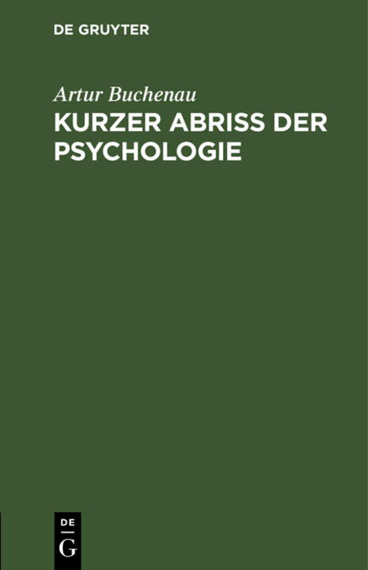 Kurzer Abriß der Psychologie