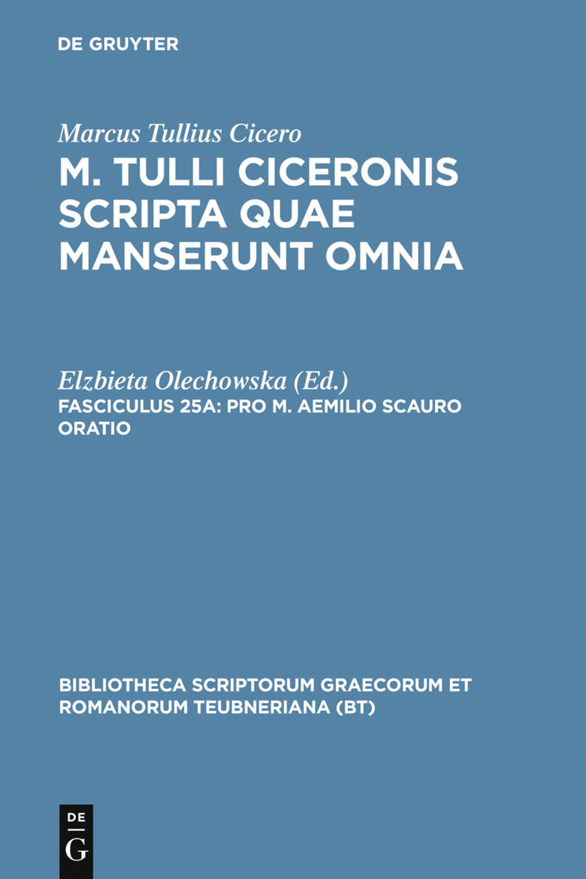 Cover image for Pro M. Aemilio Scauro oratio ISBN 9783598711244