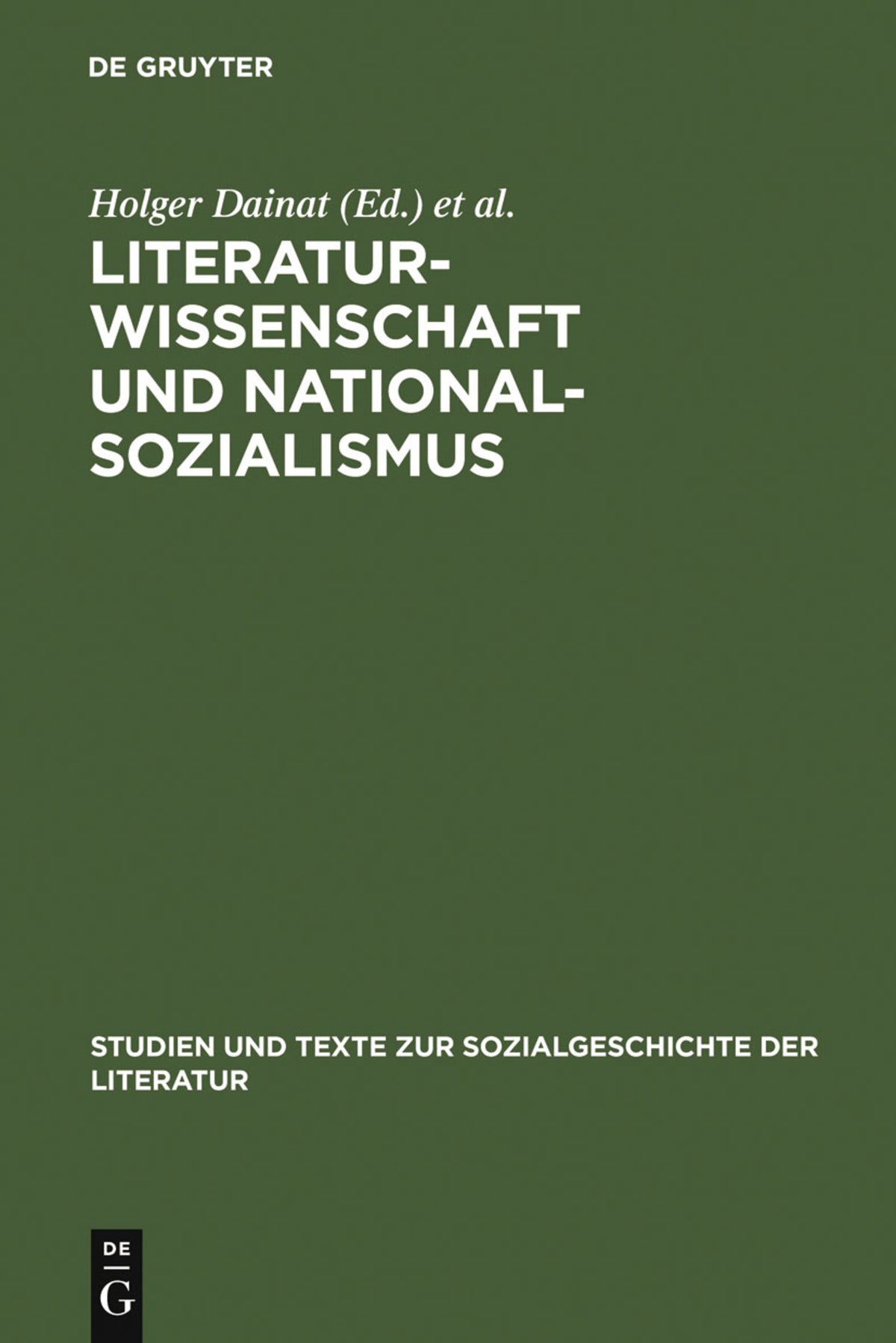 Cover image for Literaturwissenschaft und Nationalsozialismus ISBN 9783484350991