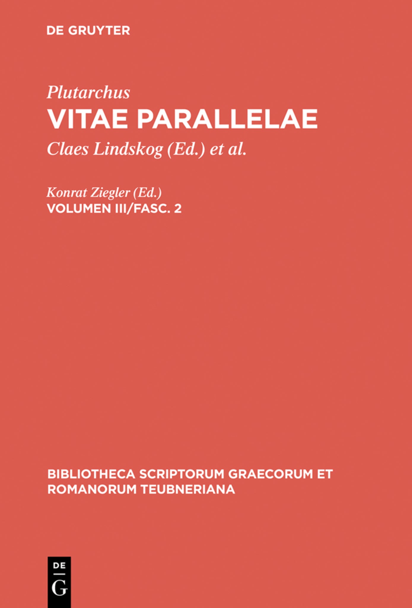 Cover image for Vitae parallelae ISBN