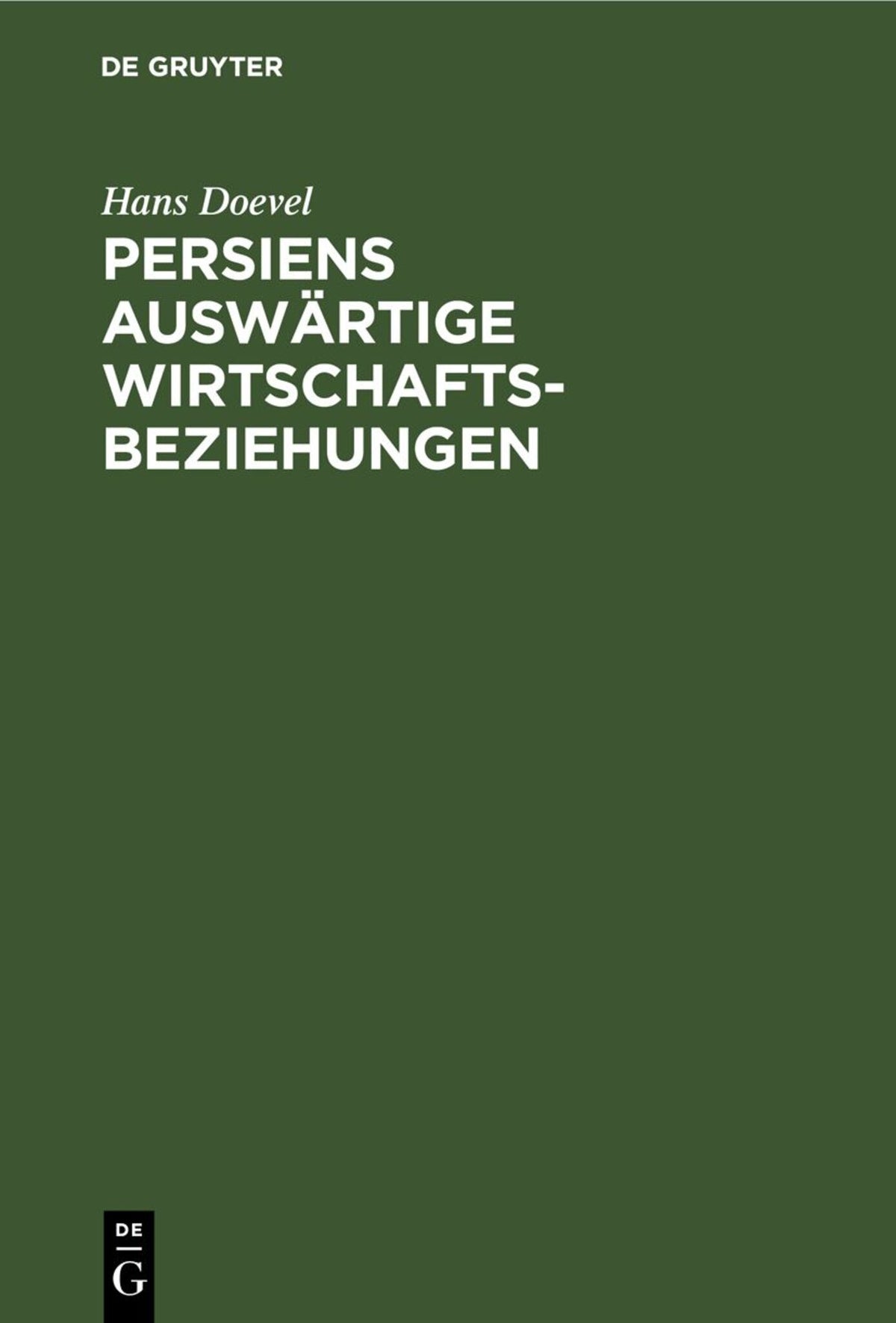 Persiens auswärtige Wirtschaftsbeziehungen
