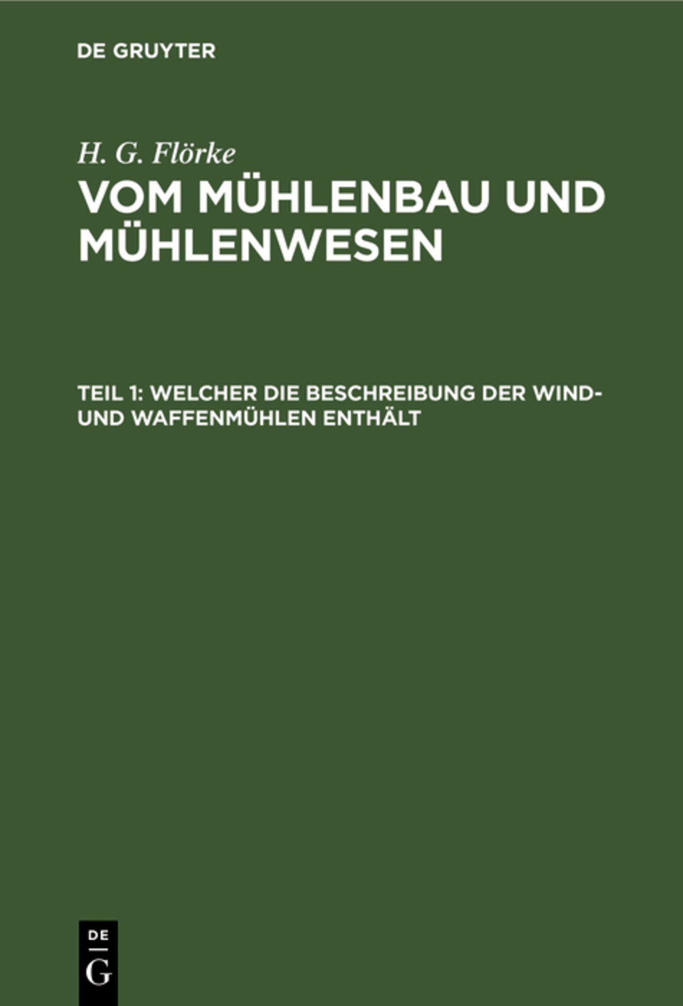 Welcher die Beschreibung der Wind- und Waffenmühlen enthält