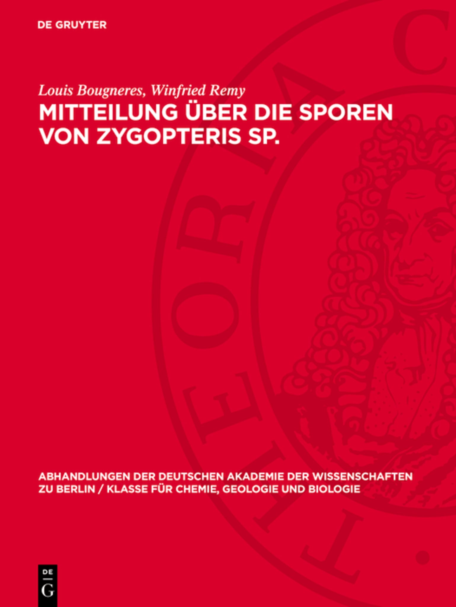 Mitteilung über die Sporen von Zygopteris Sp.